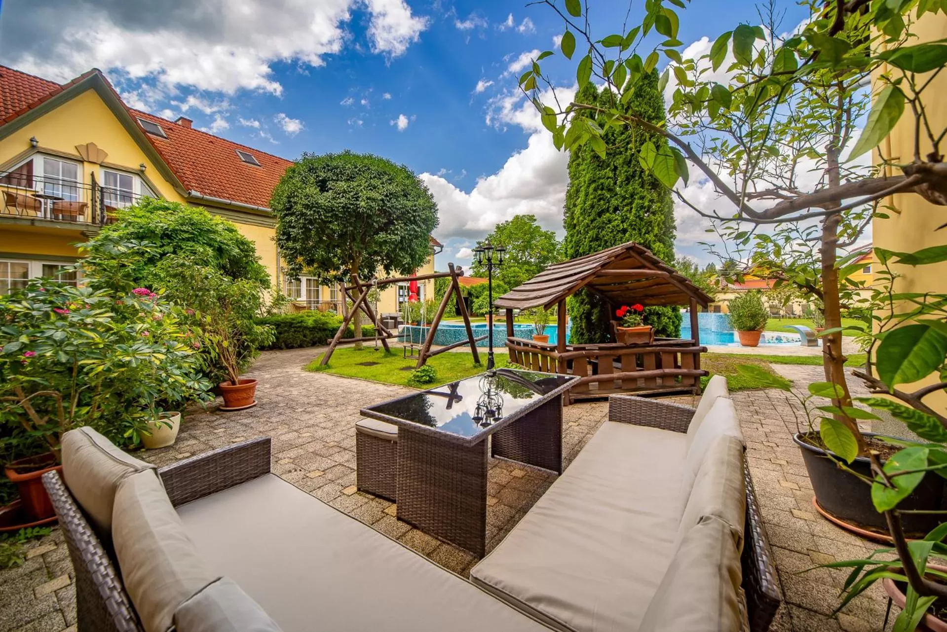 Patio in Wellness Hotel Kager Harkány