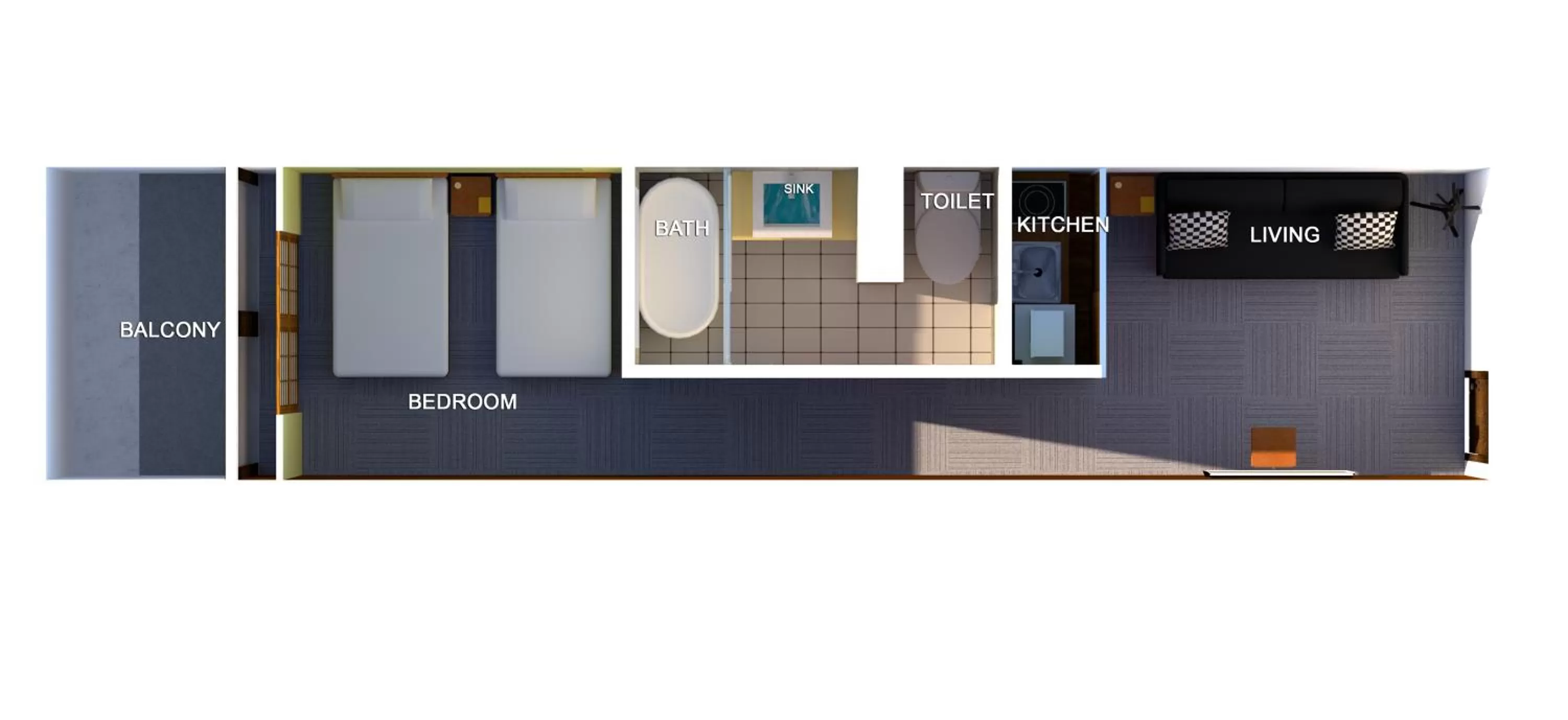 Floor plan in Shiki Suites - Kyoto Umekoji