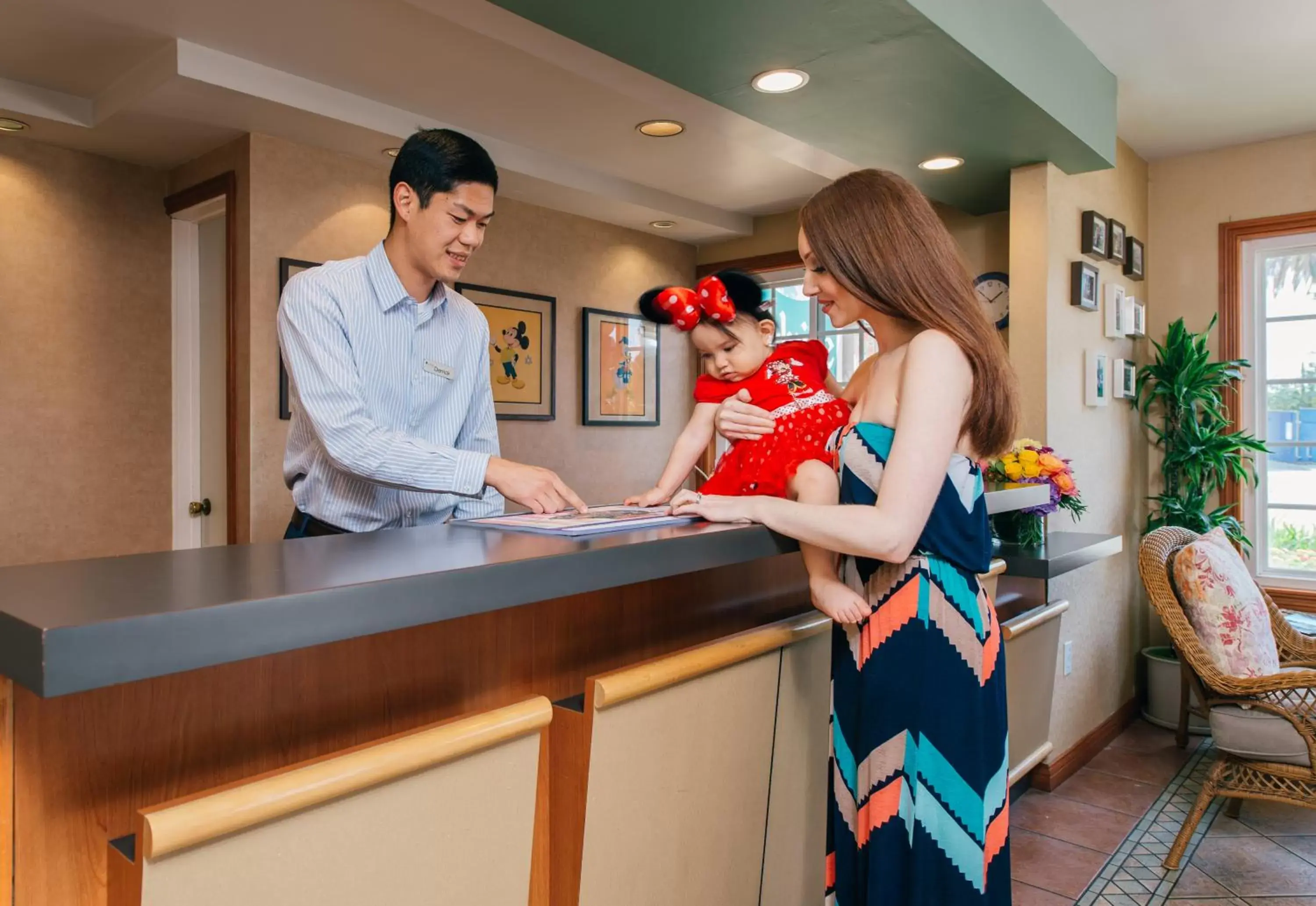 Staff in Alpine Inn near Convention Center and the Park