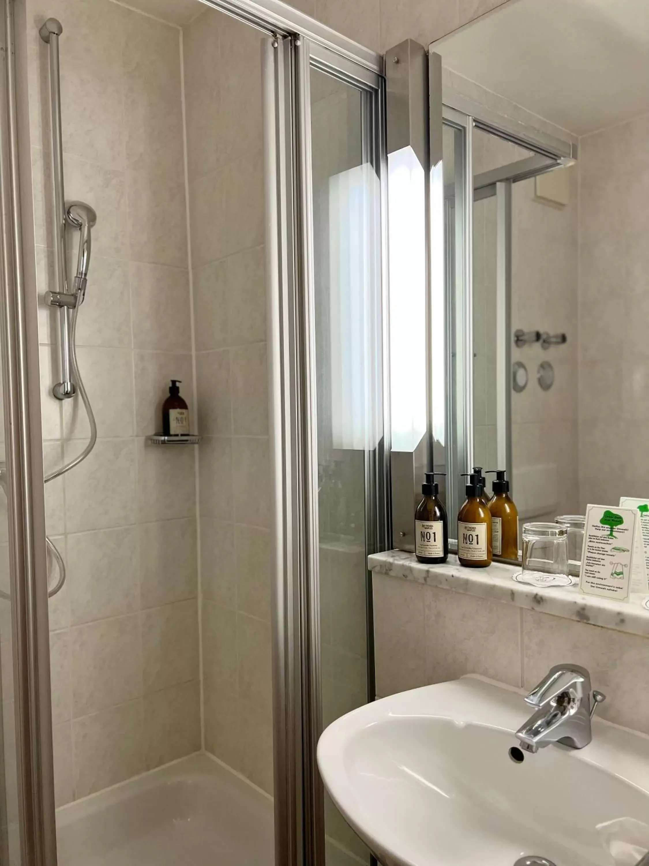 Shower, Bathroom in Hotel Prinz