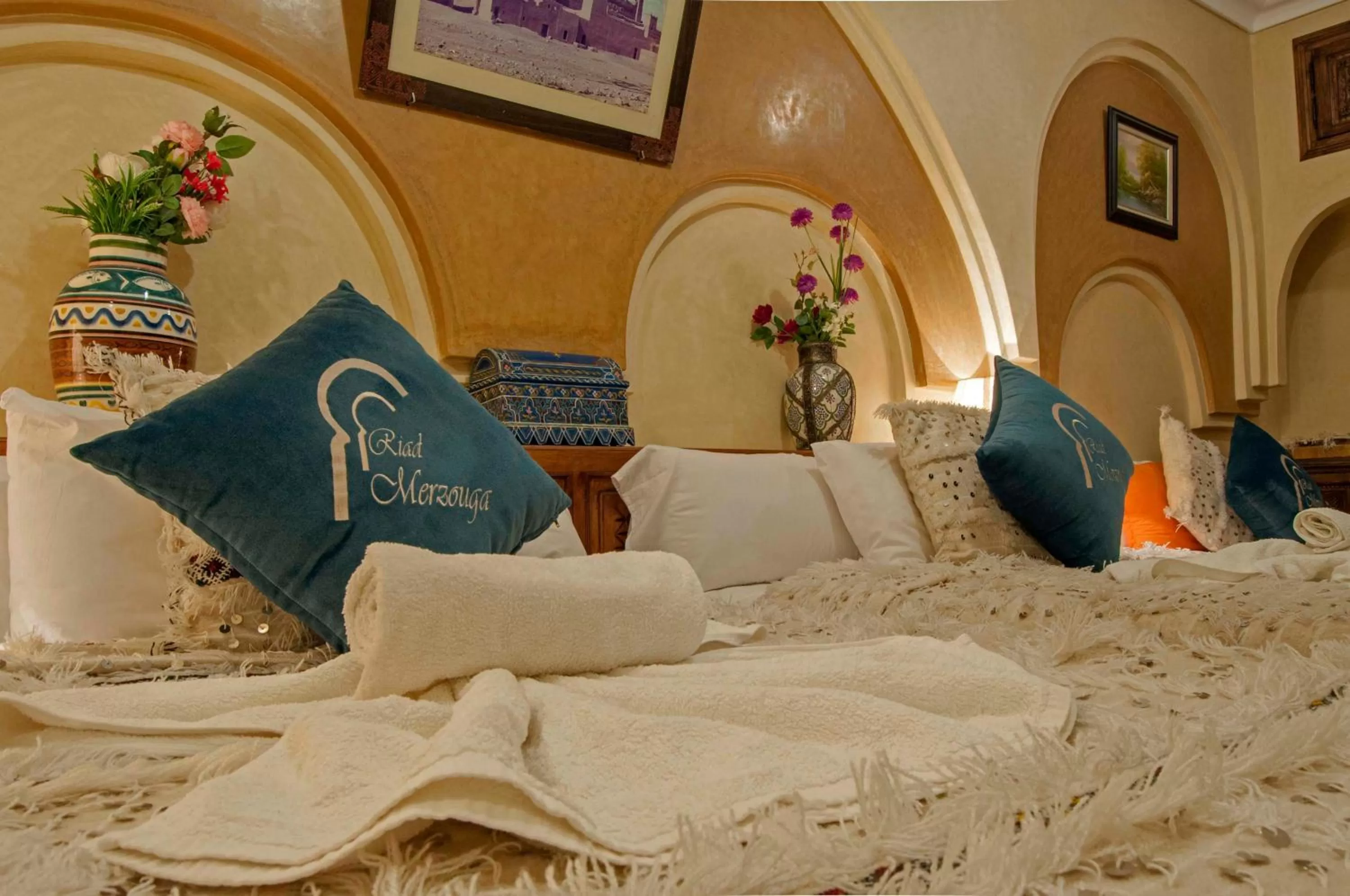 Bed in Riad Merzouga