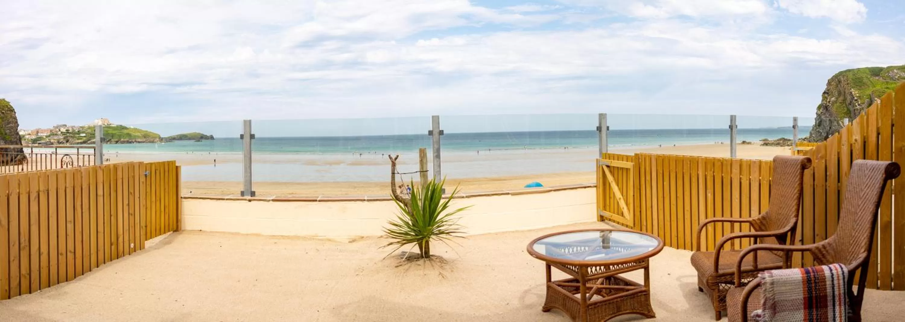 Balcony/Terrace in Tolcarne Beach Colonial Restaurant and Rooms