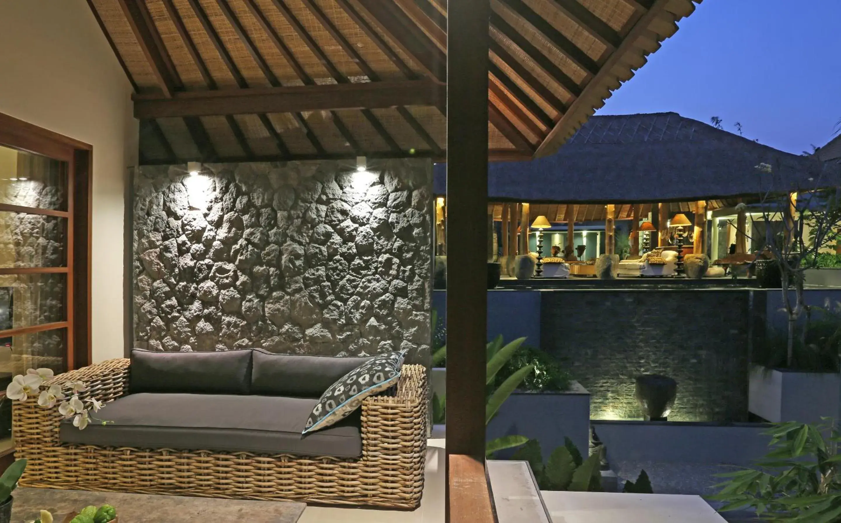 Patio, Lounge/Bar in The Purist Villas & Spa Ubud