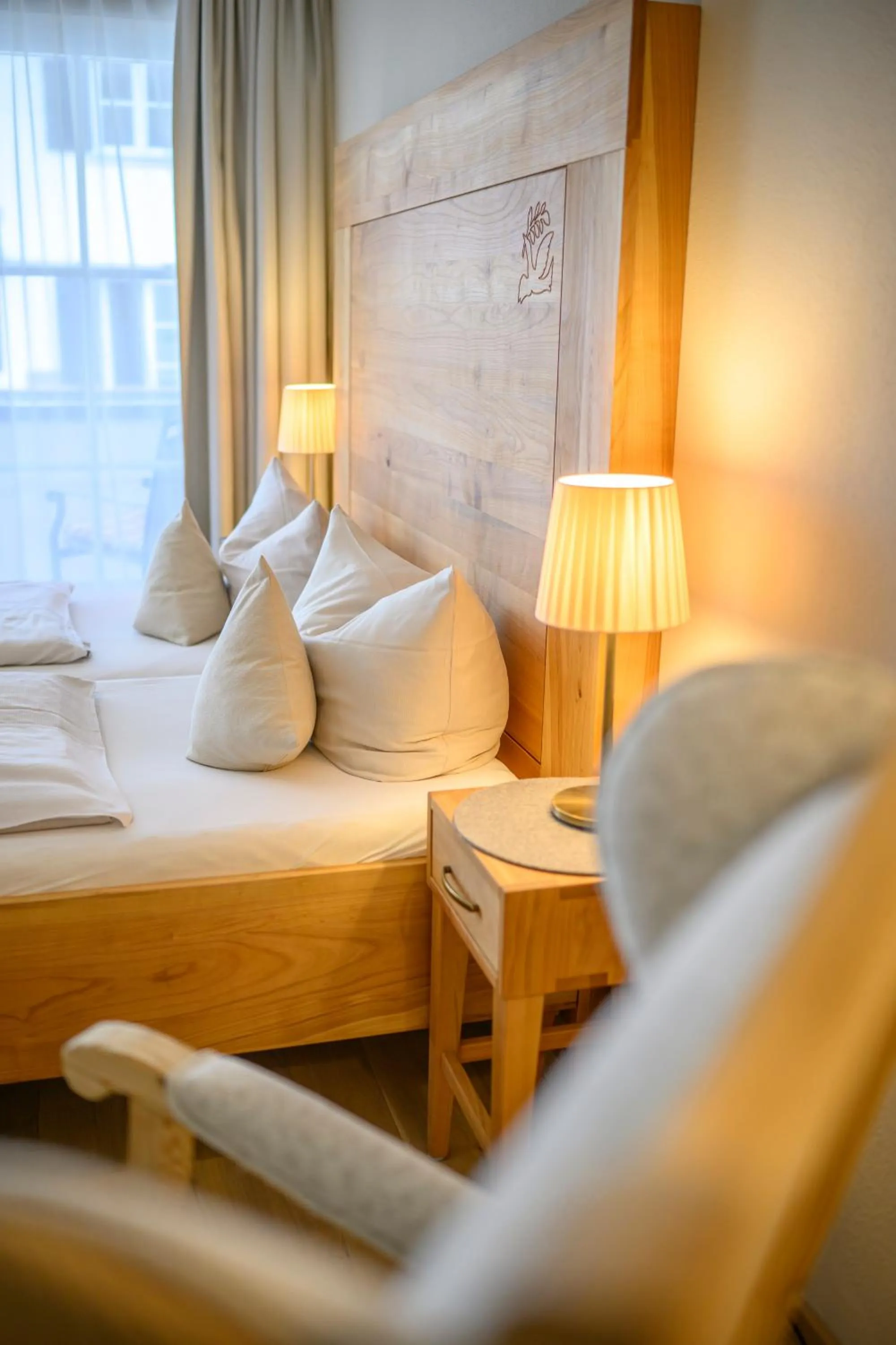 Decorative detail, Bed in Biohotel Garmischer Hof