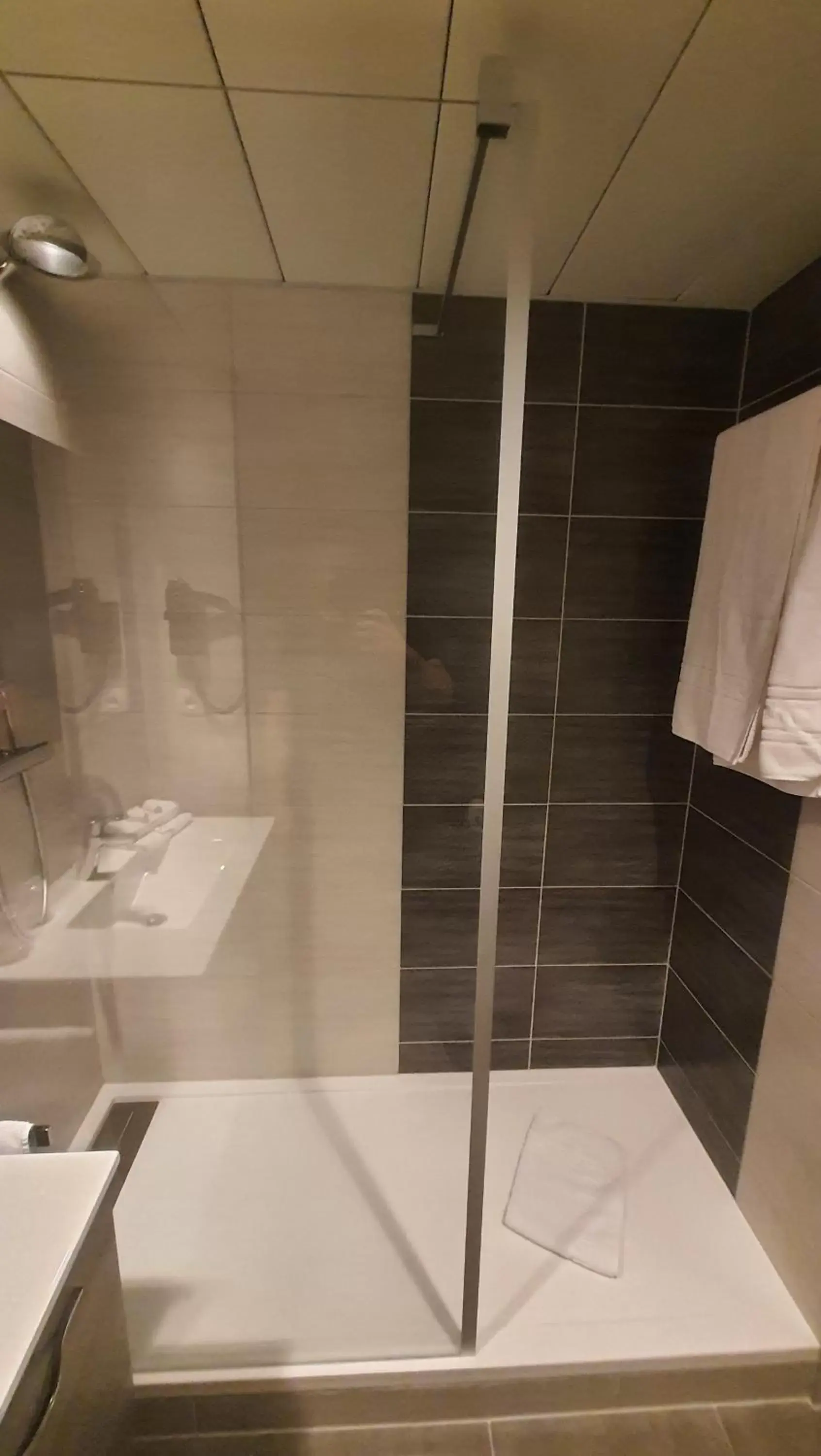 Shower, Bathroom in The Originals City, Hôtel Le Forum, Strasbourg Nord