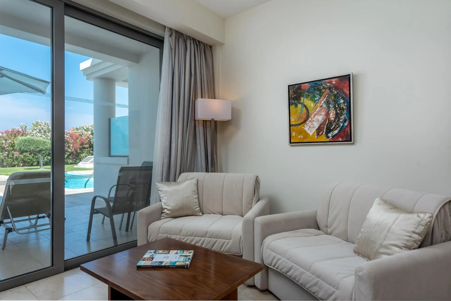 Seating area in Apollo Blue