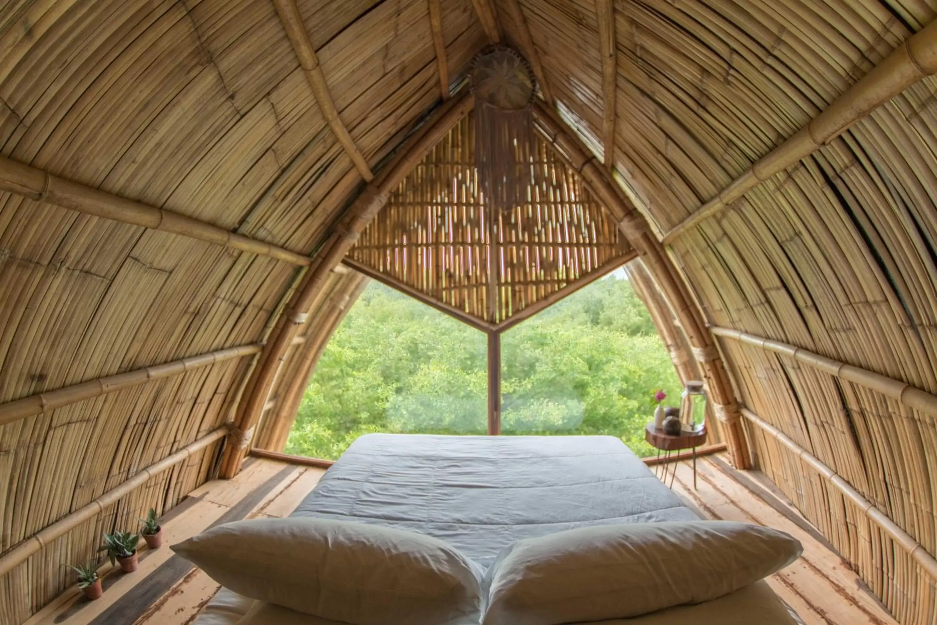 Bed in Mamasan Treehouses & Cabins