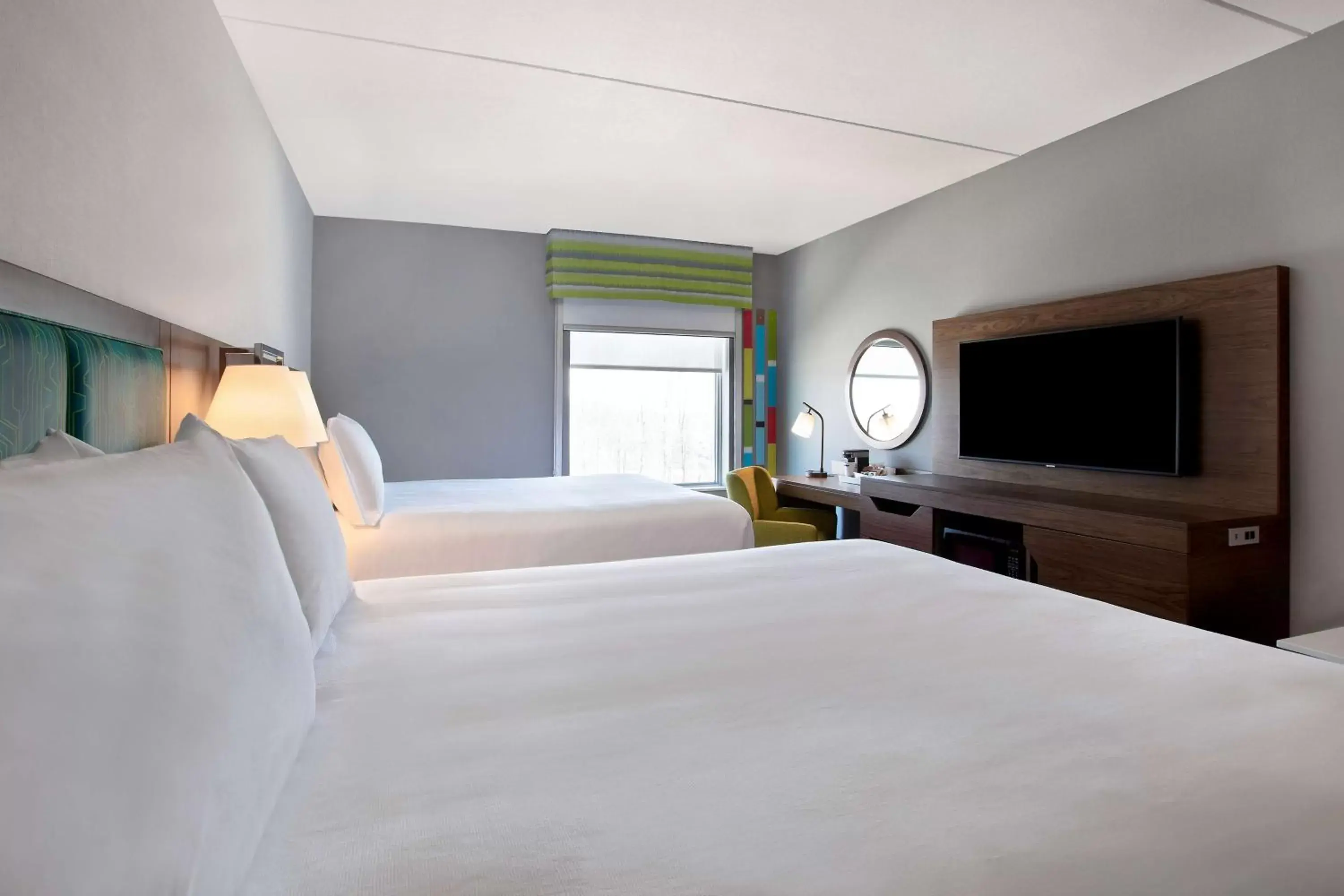 Bed in Hampton Inn & Suites Ottawa West, Ontario, Canada