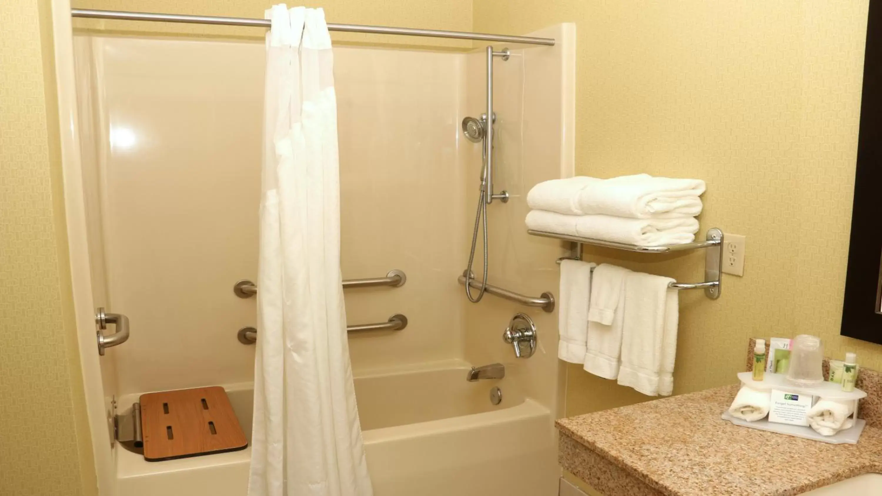 Shower, Bathroom in Holiday Inn Express Hotel & Suites Saginaw, an IHG Hotel