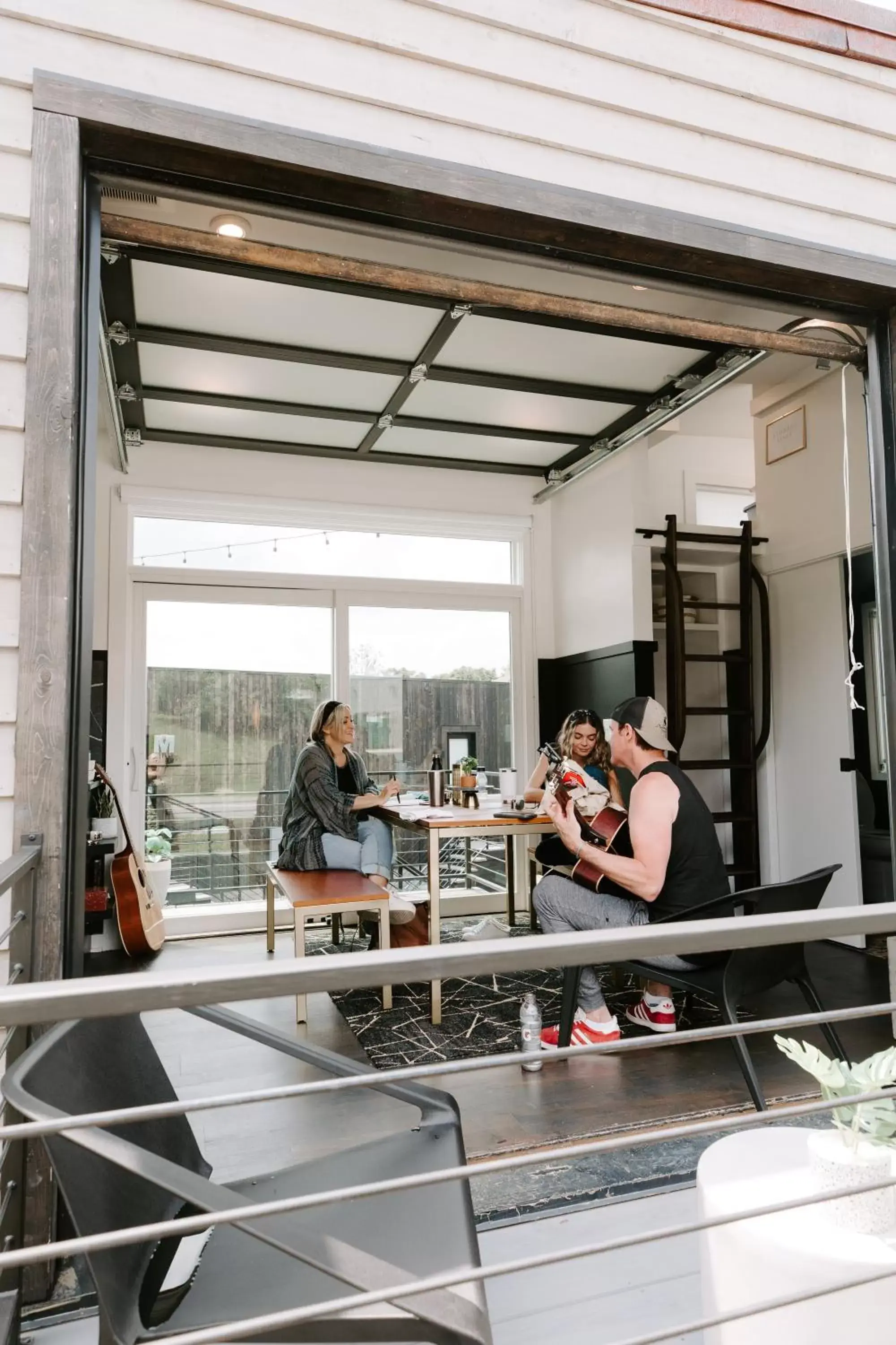 Seating area in Ironwood Grove, Tiny House Hotel