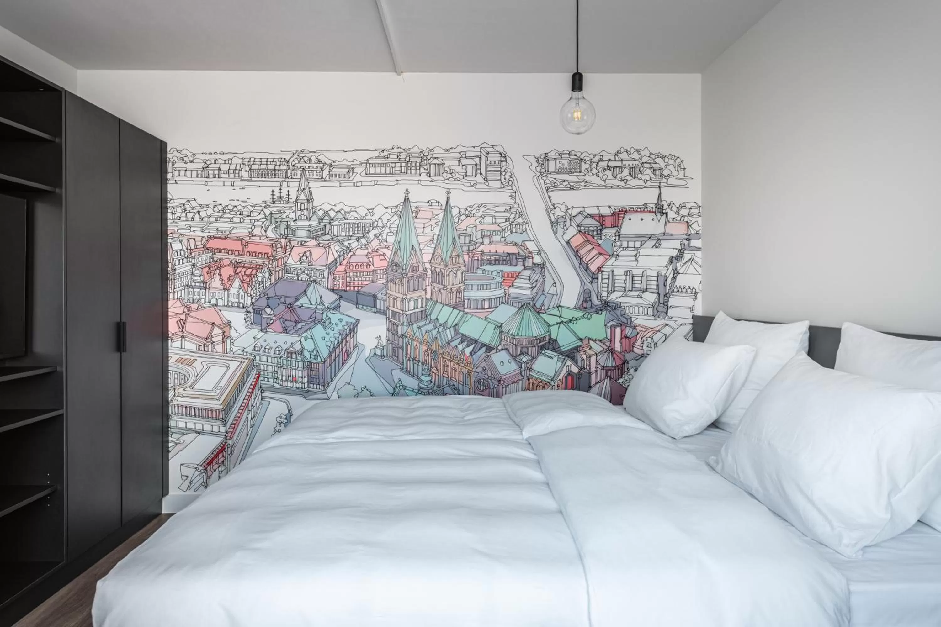 Bed in Pentahotel Bremen