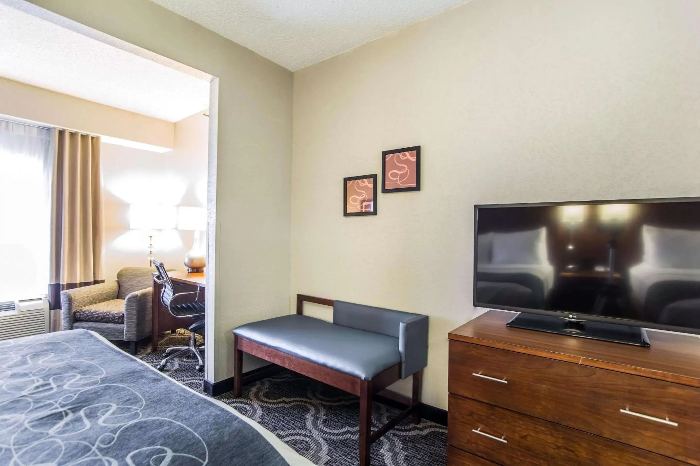 Bedroom, TV/Entertainment Center in Comfort Suites Pineville - Ballantyne Area