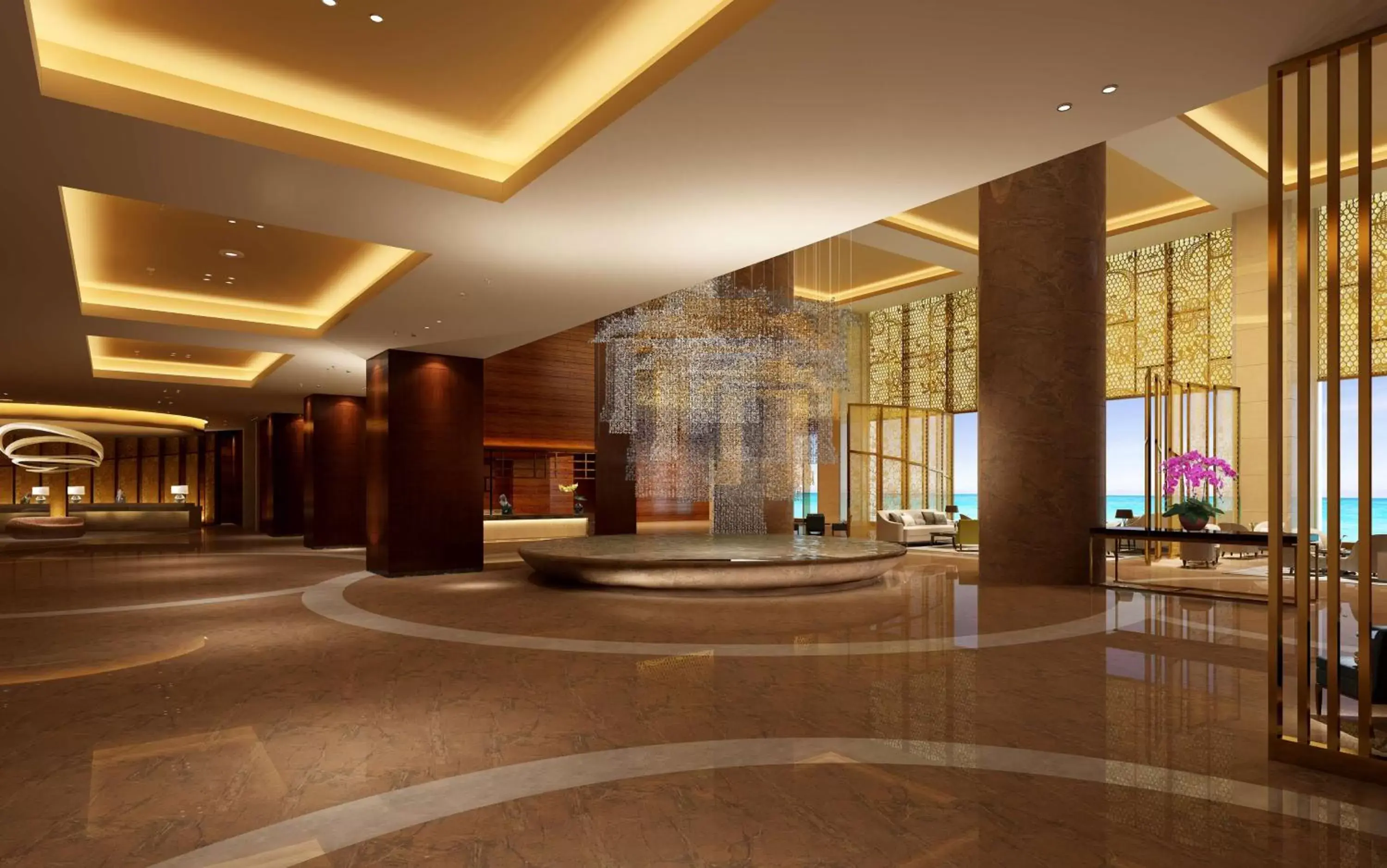 Lobby or reception in Hilton Yantai Golden Coast Lobby or reception in Hilton Yantai Golden Coast