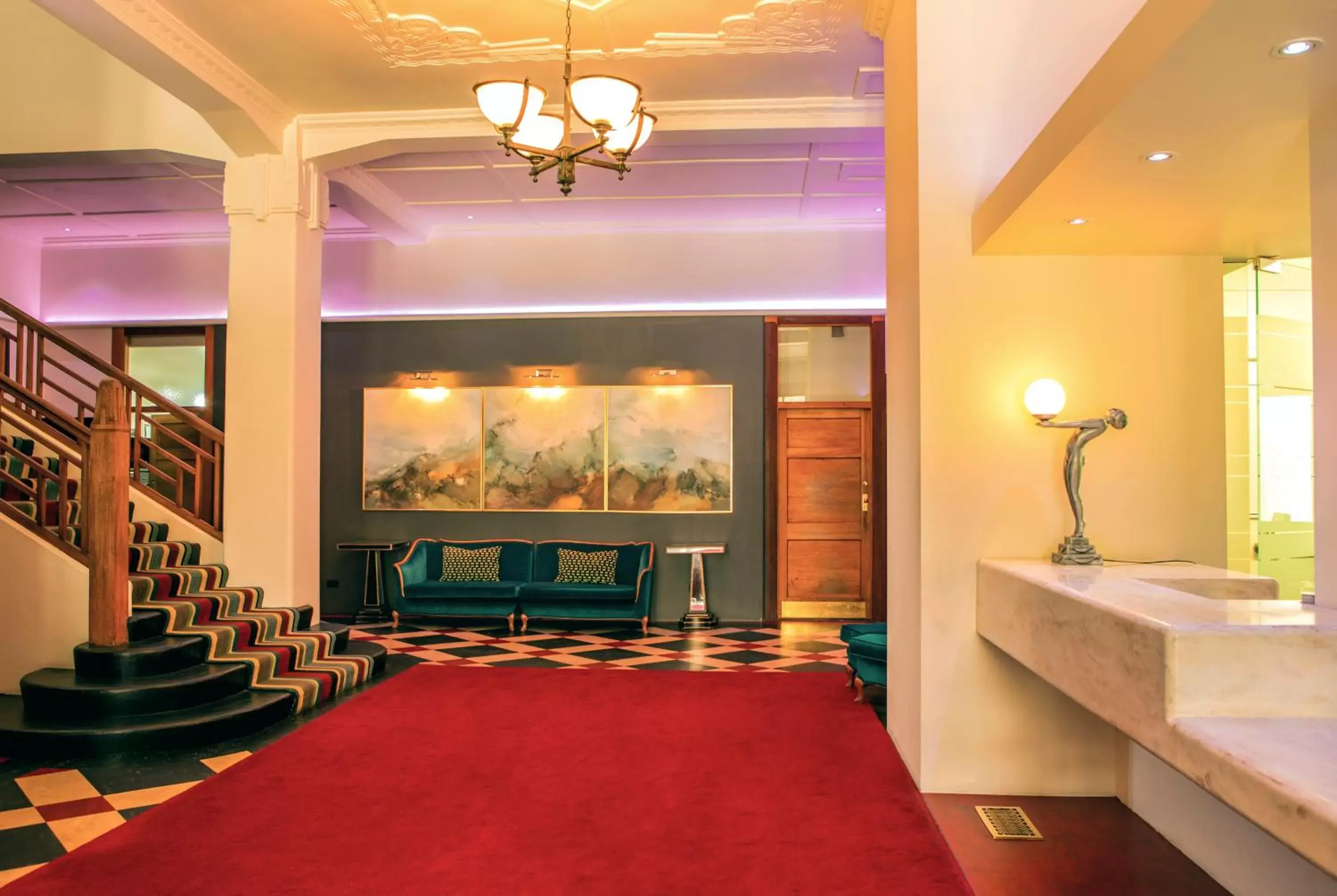 Lobby or reception in Art Deco Masonic Hotel