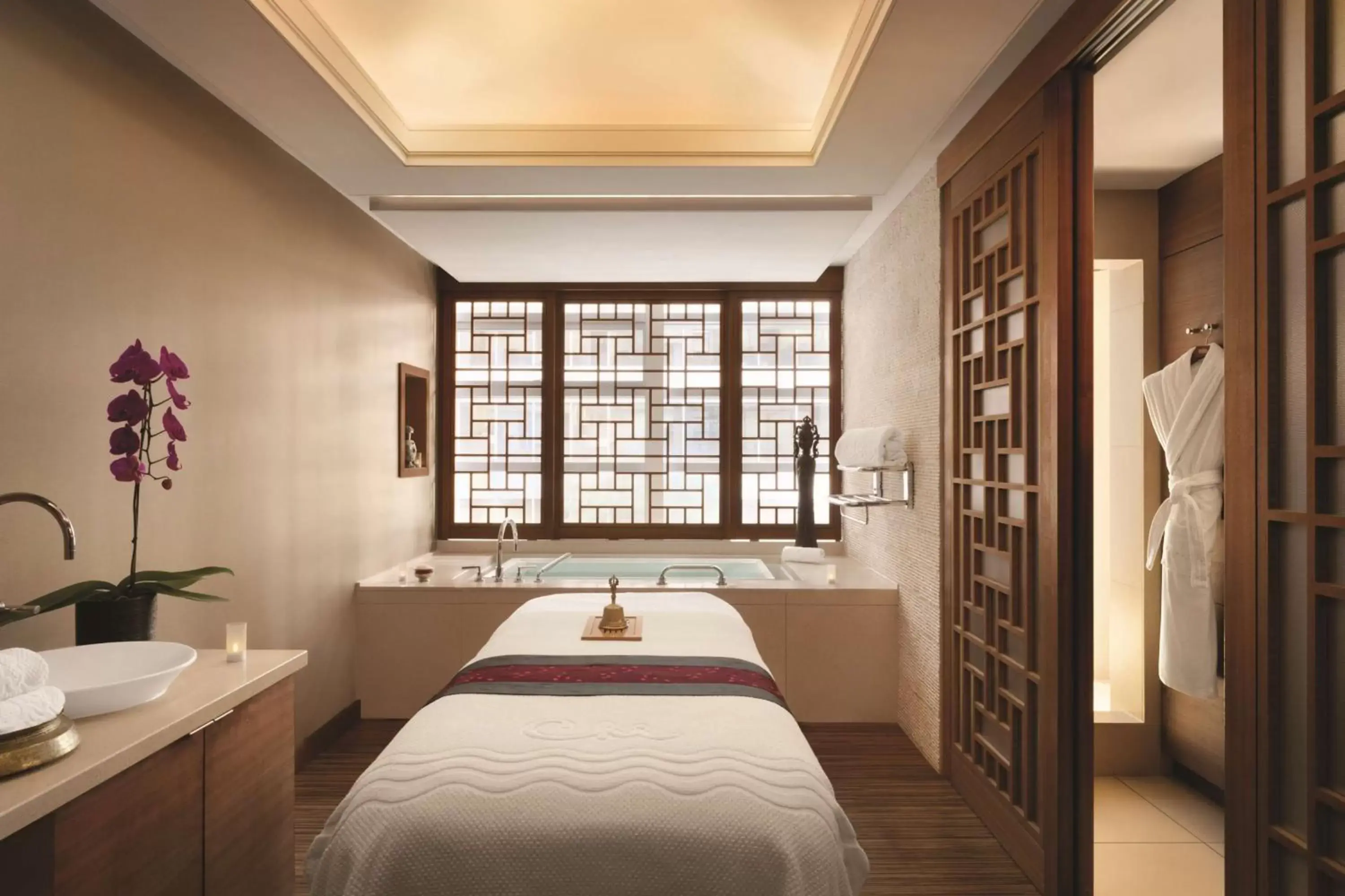 Spa and wellness centre/facilities, Bed in Shangri-La Vancouver