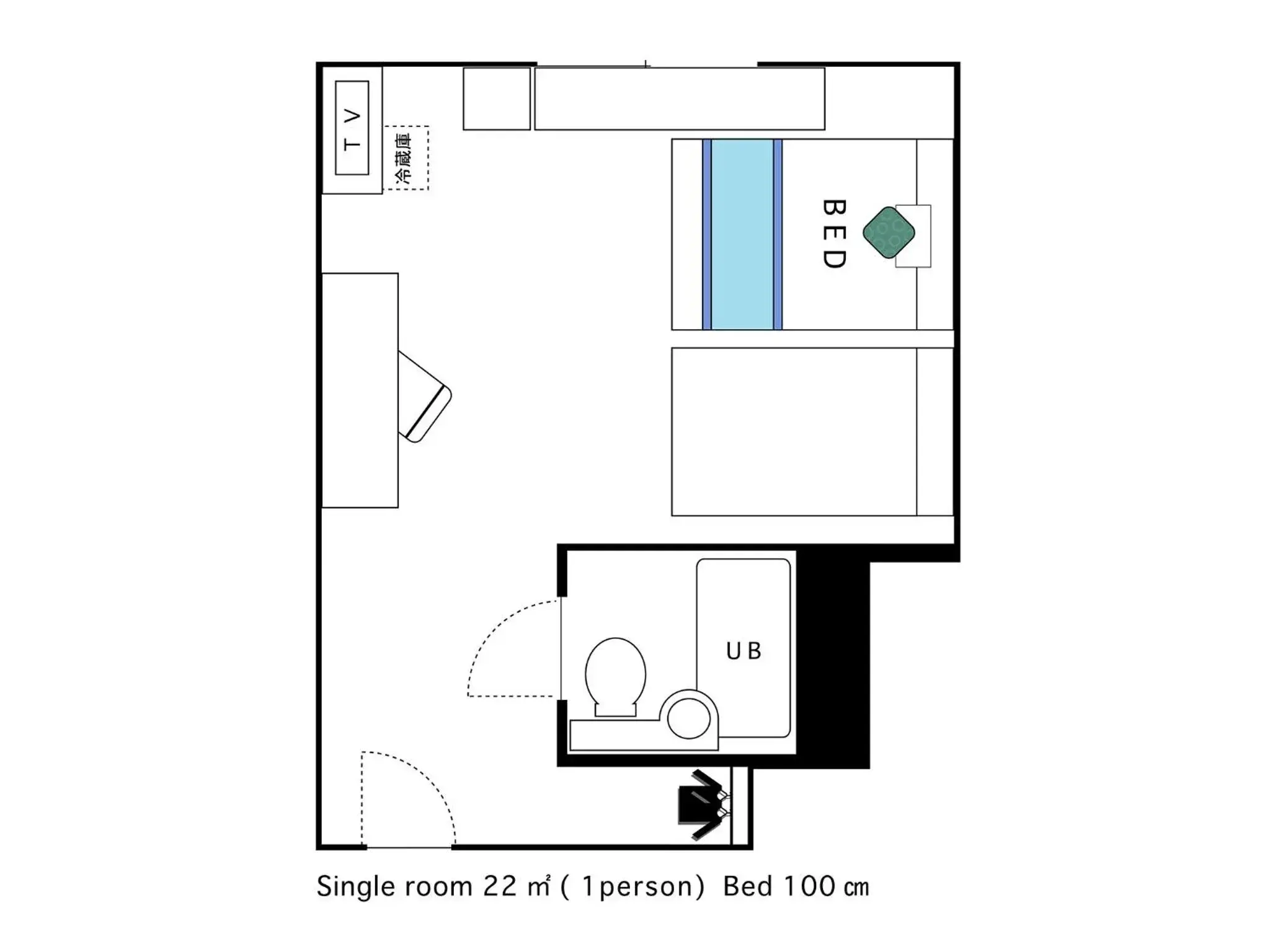 Bedroom, Floor Plan in Hotel AreaOne Sakaiminato Marina