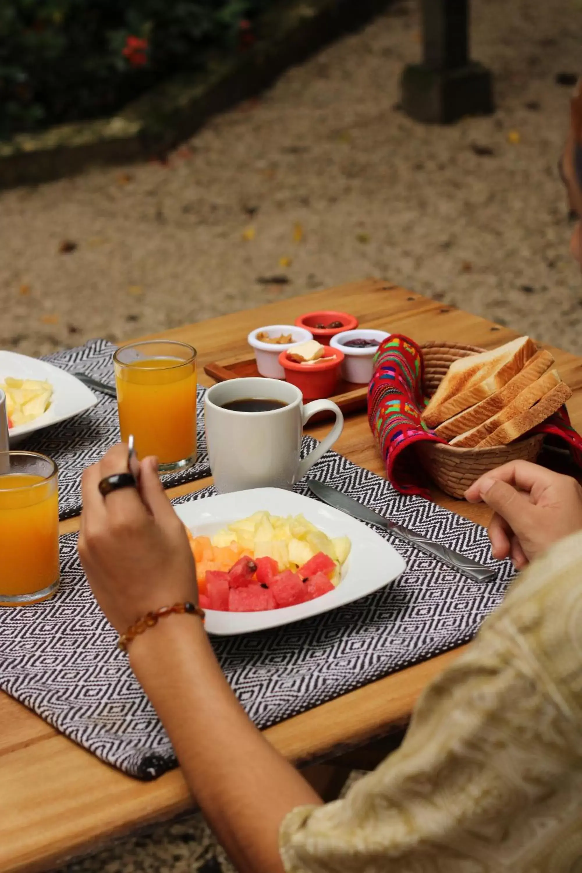Continental breakfast in Piedra de Agua Palenque