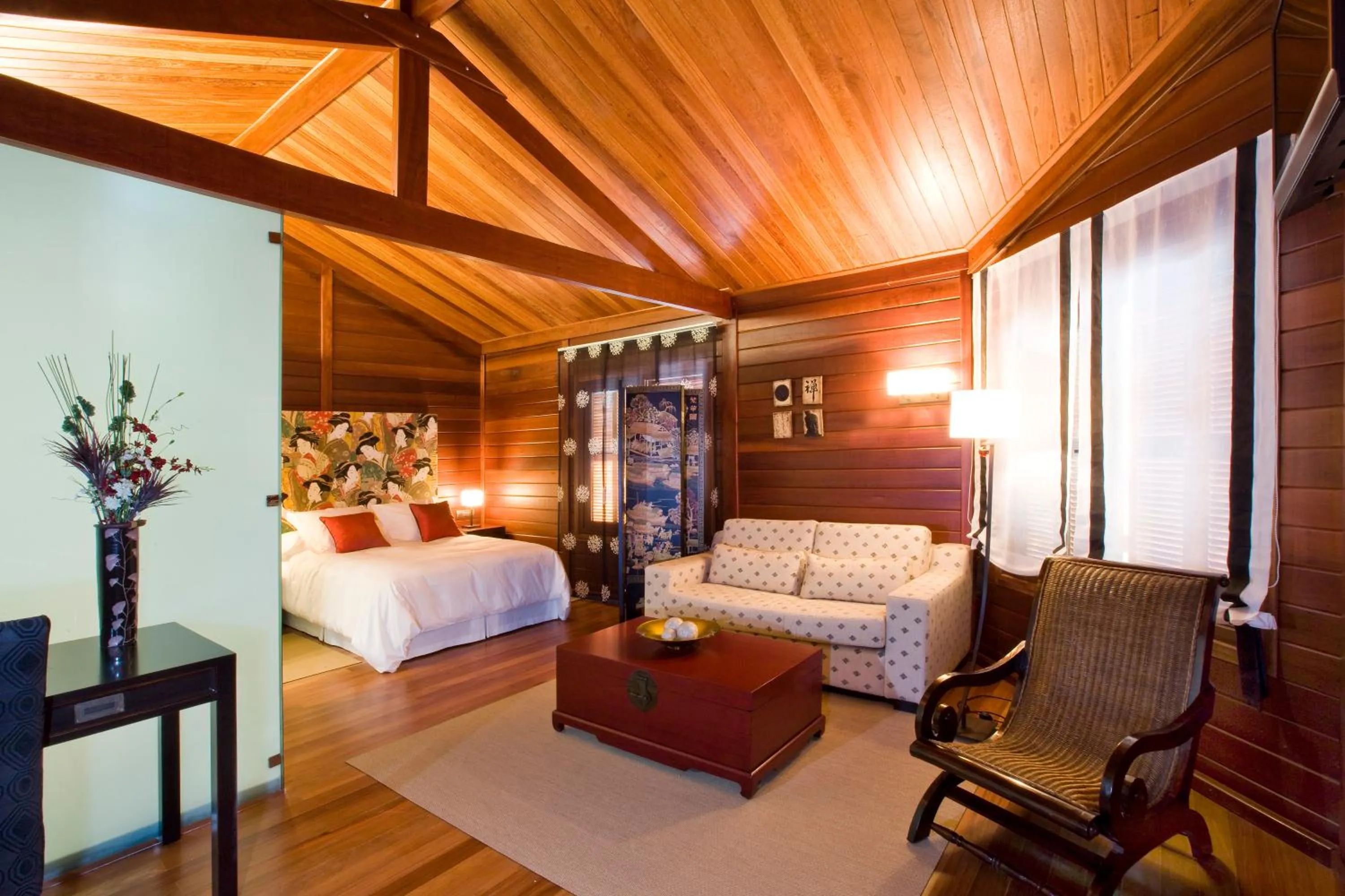 Seating area, Bed in Complejo La Cigüeña