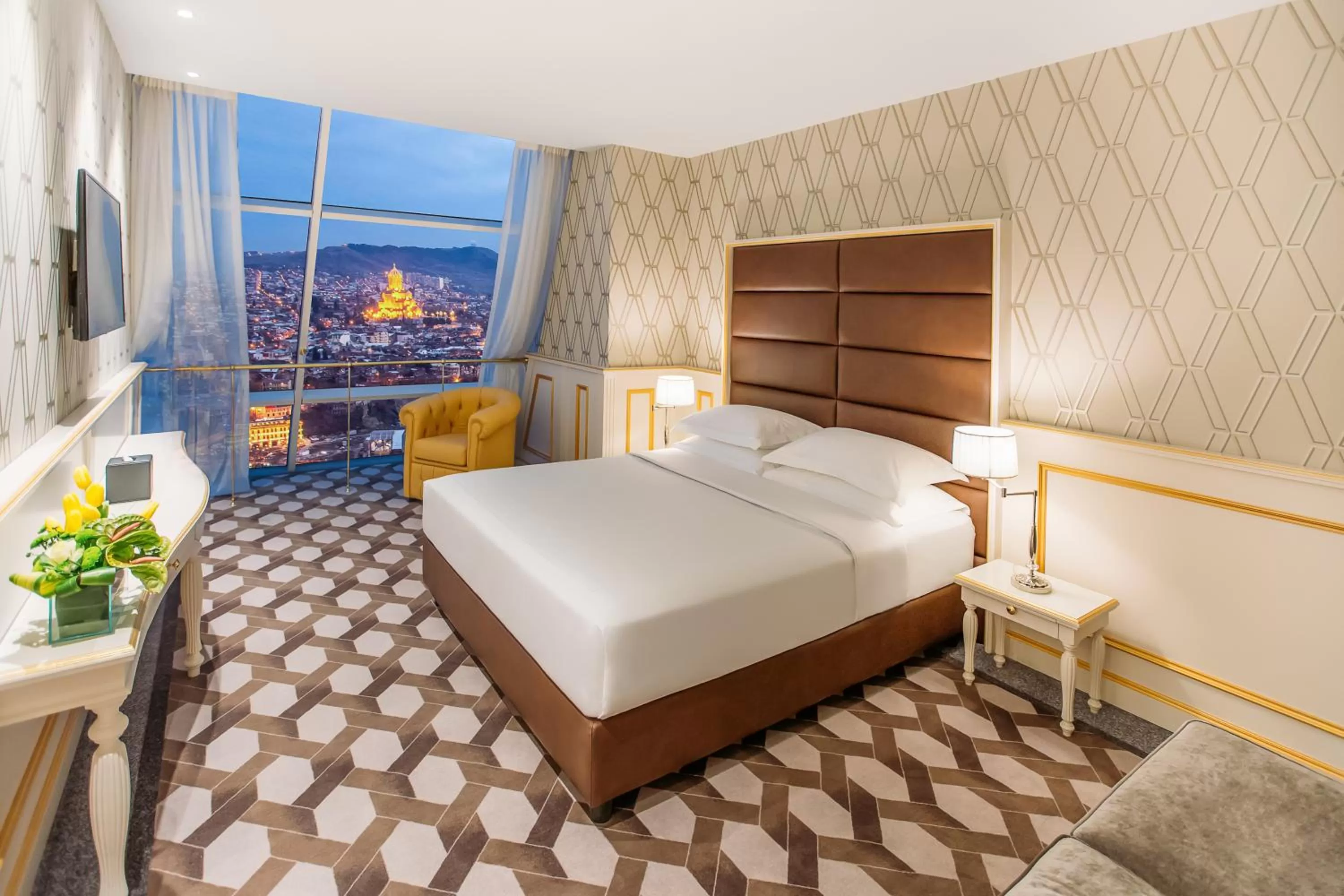 View (from property/room), Bed in The Biltmore Tbilisi Hotel