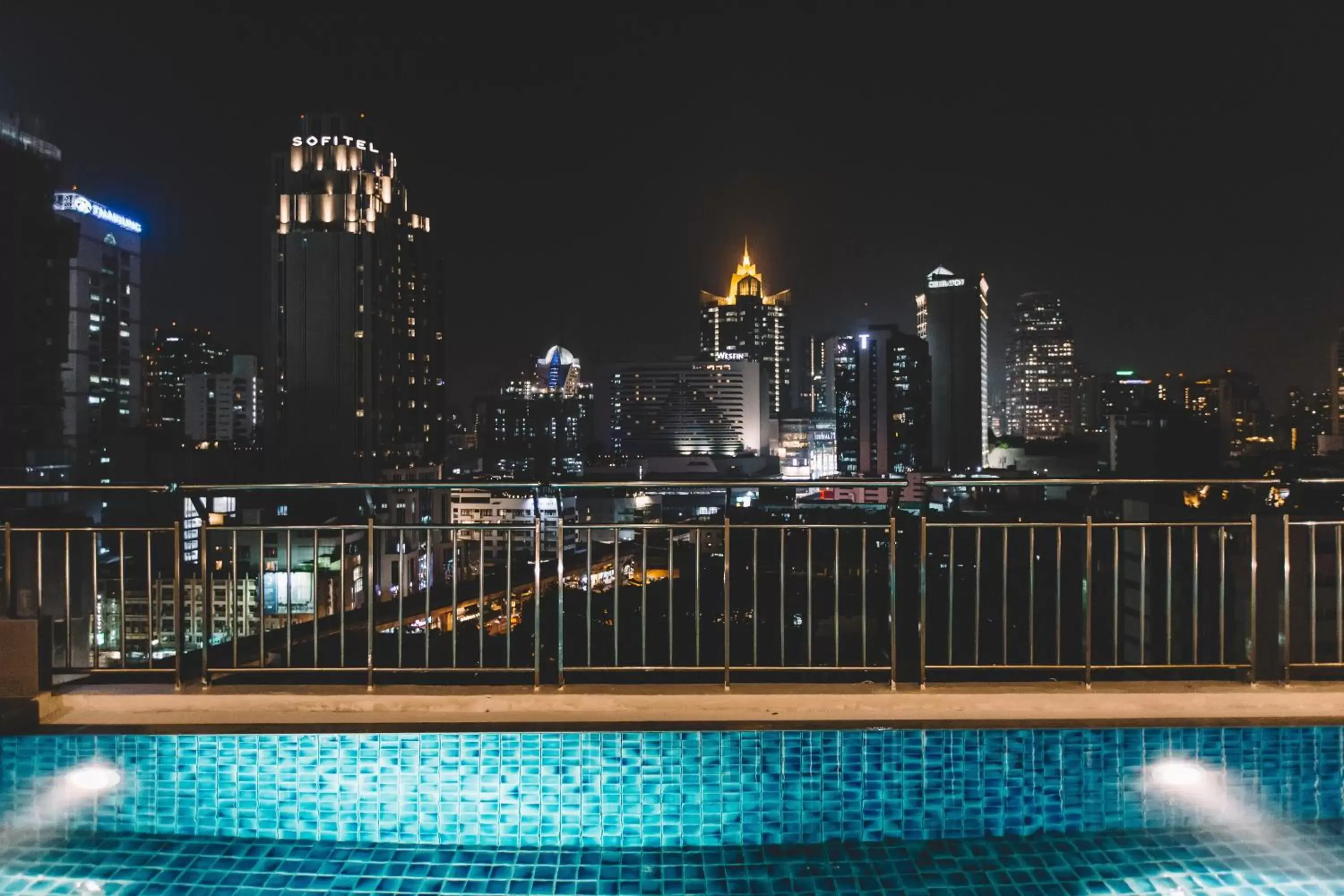 Night, Swimming Pool in Adelphi Suites Bangkok - SHA Extra Plus
