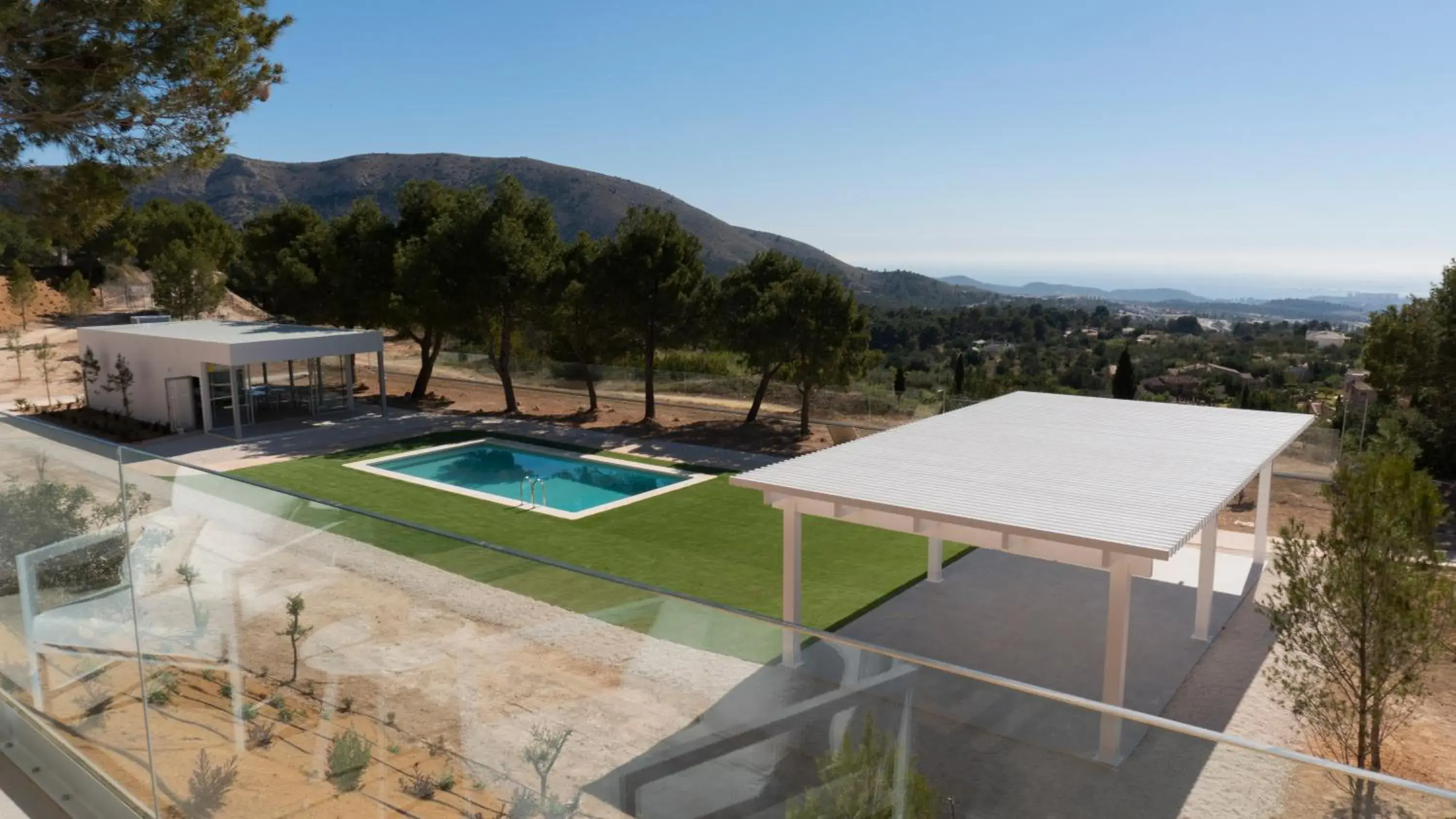 Balcony/Terrace, Pool View in Puig Campana Nature Suites Hotel & BTT