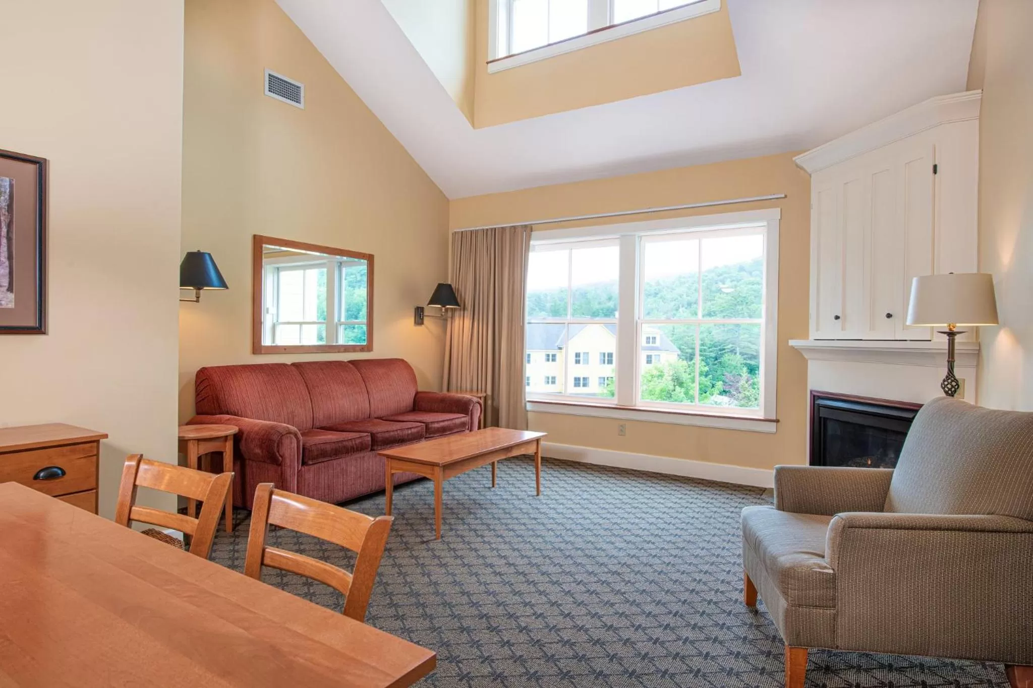 Living room in Jackson Gore Village on Okemo Mountain