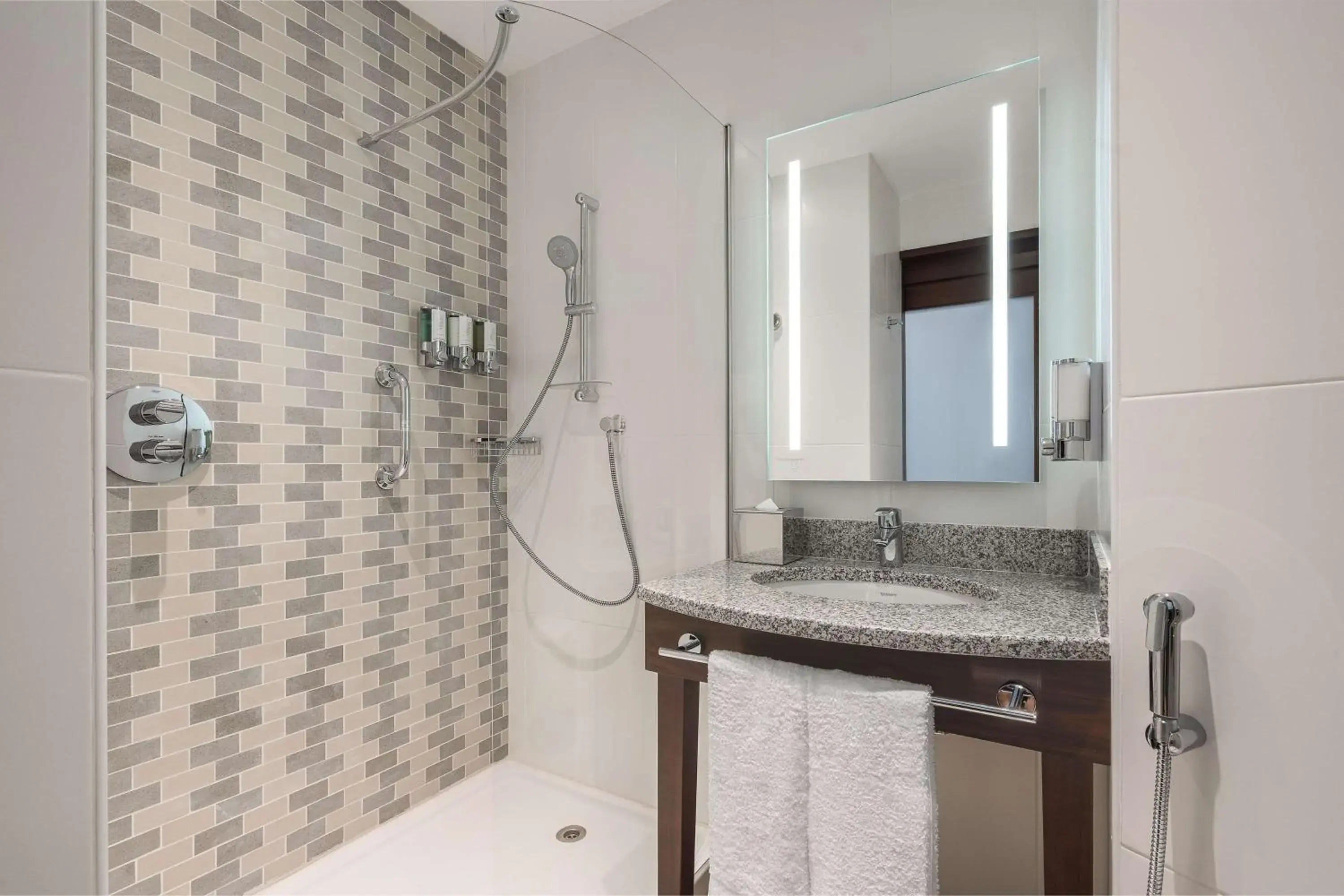 Bathroom in Hampton By Hilton Dubai Al Barsha