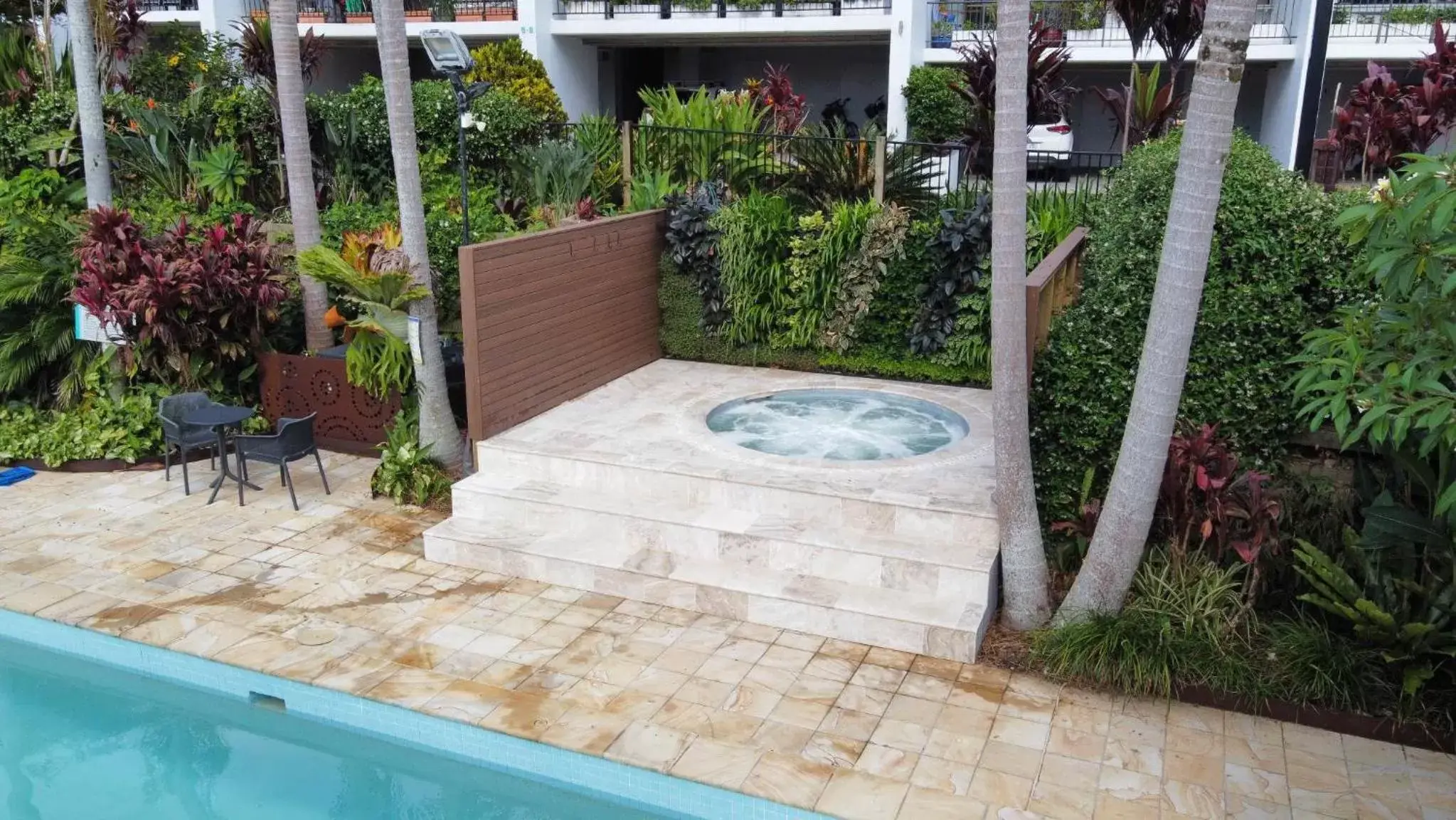 Hot Tub, Swimming Pool in The Oasis Apartments and Treetop Houses