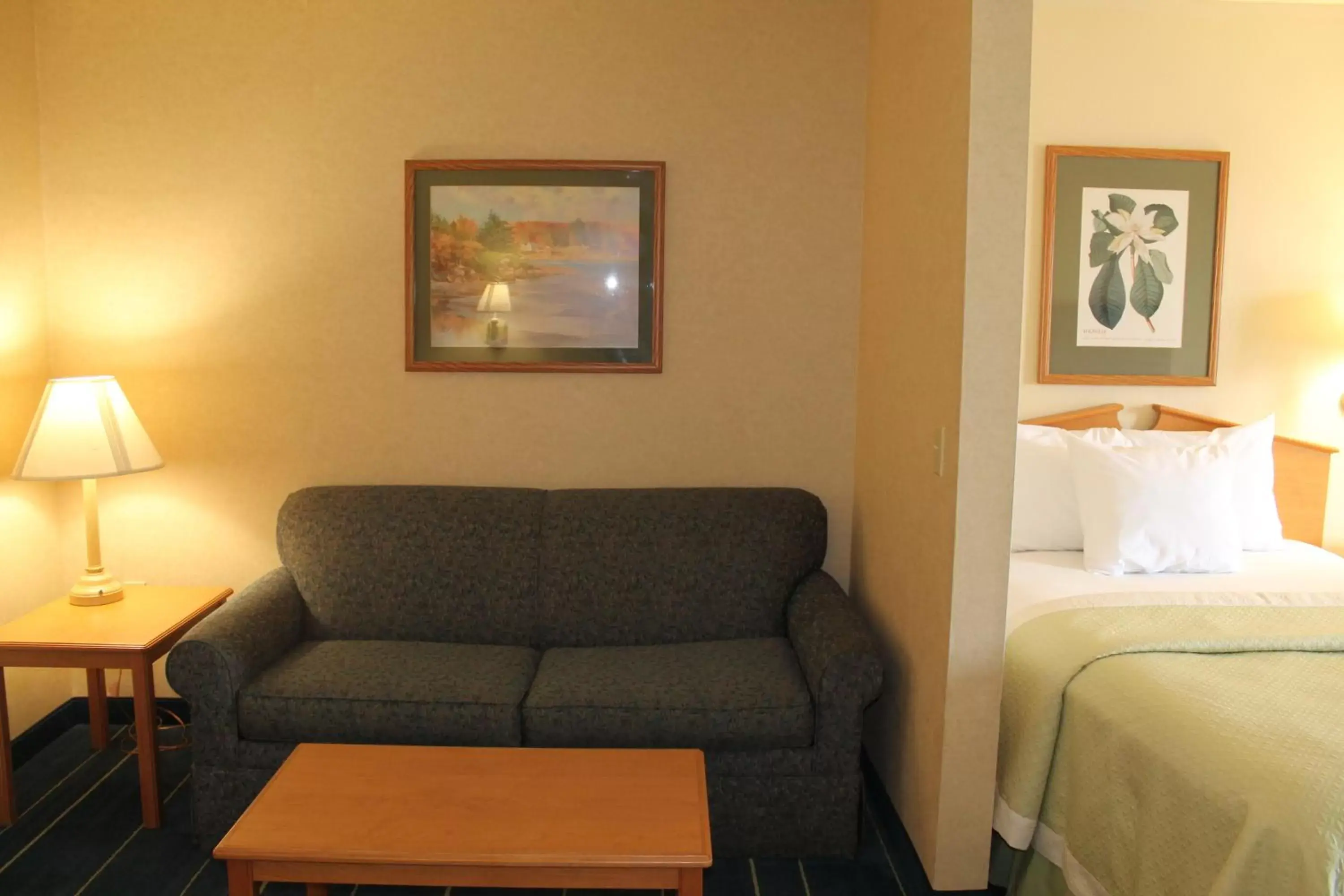 Bed, Seating Area in Days Inn & Suites by Wyndham Bridgeport - Clarksburg