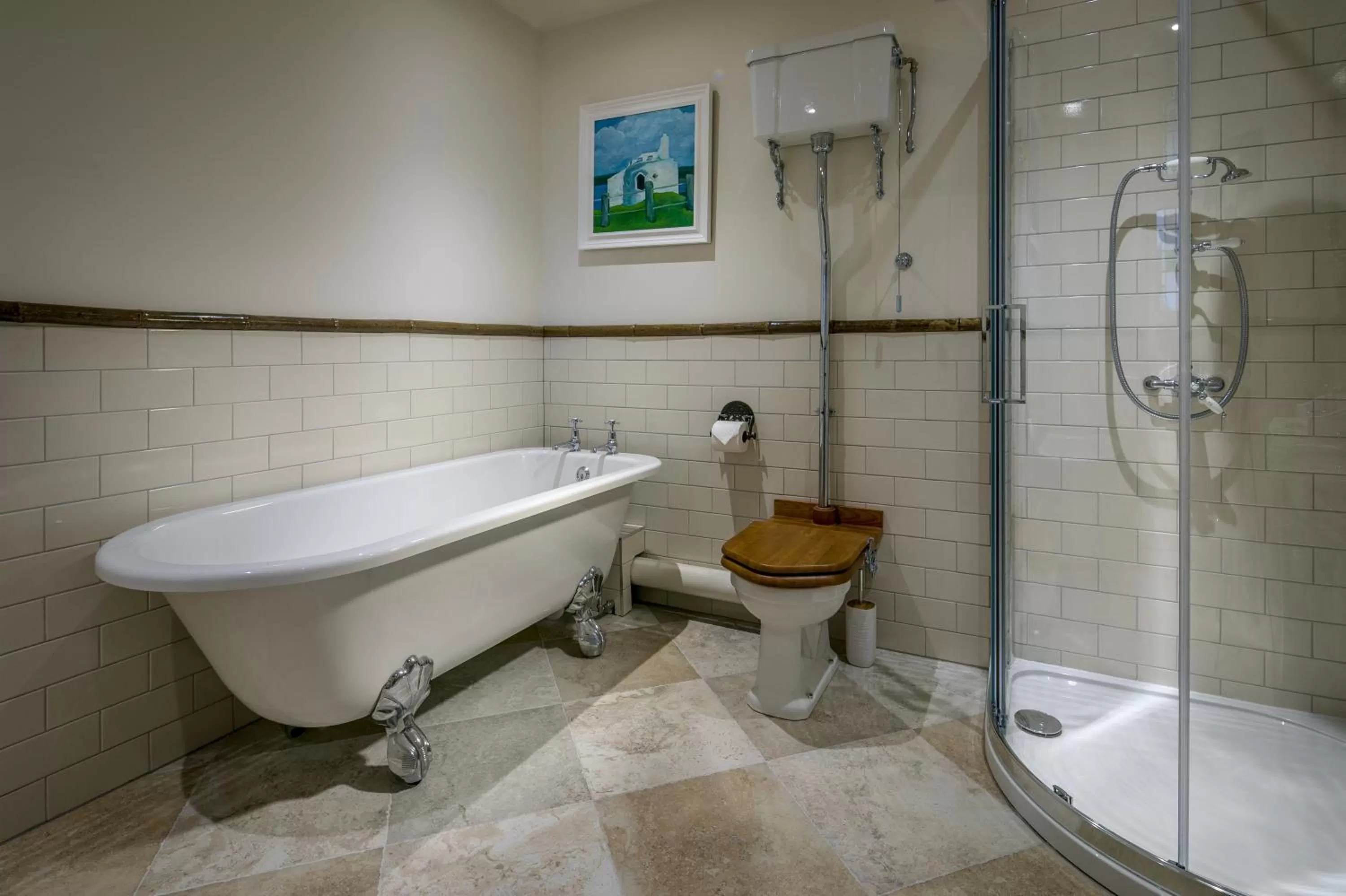 Shower in Tolcarne Beach Colonial Restaurant and Rooms