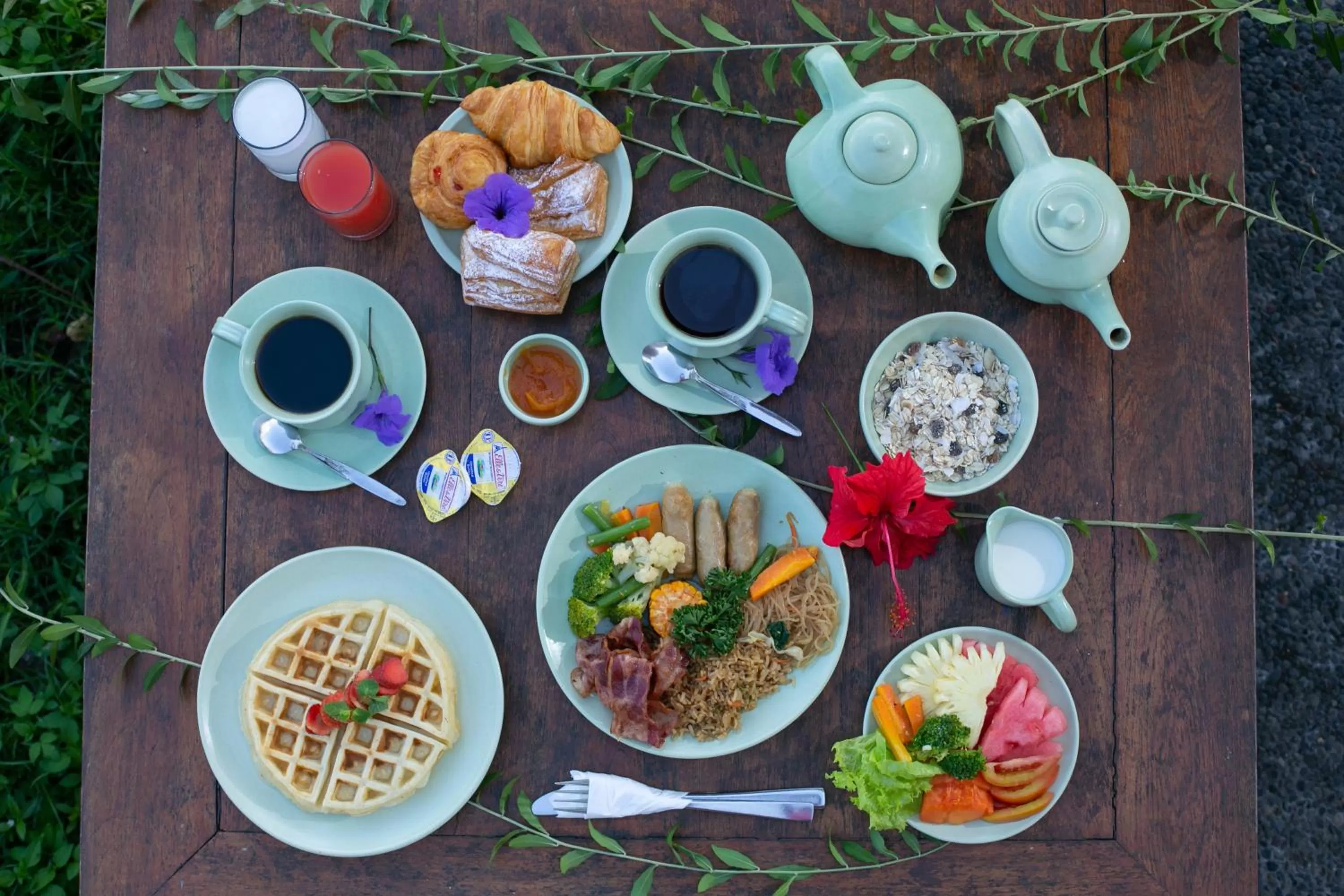 Buffet breakfast in Green Field Hotel and Restaurant