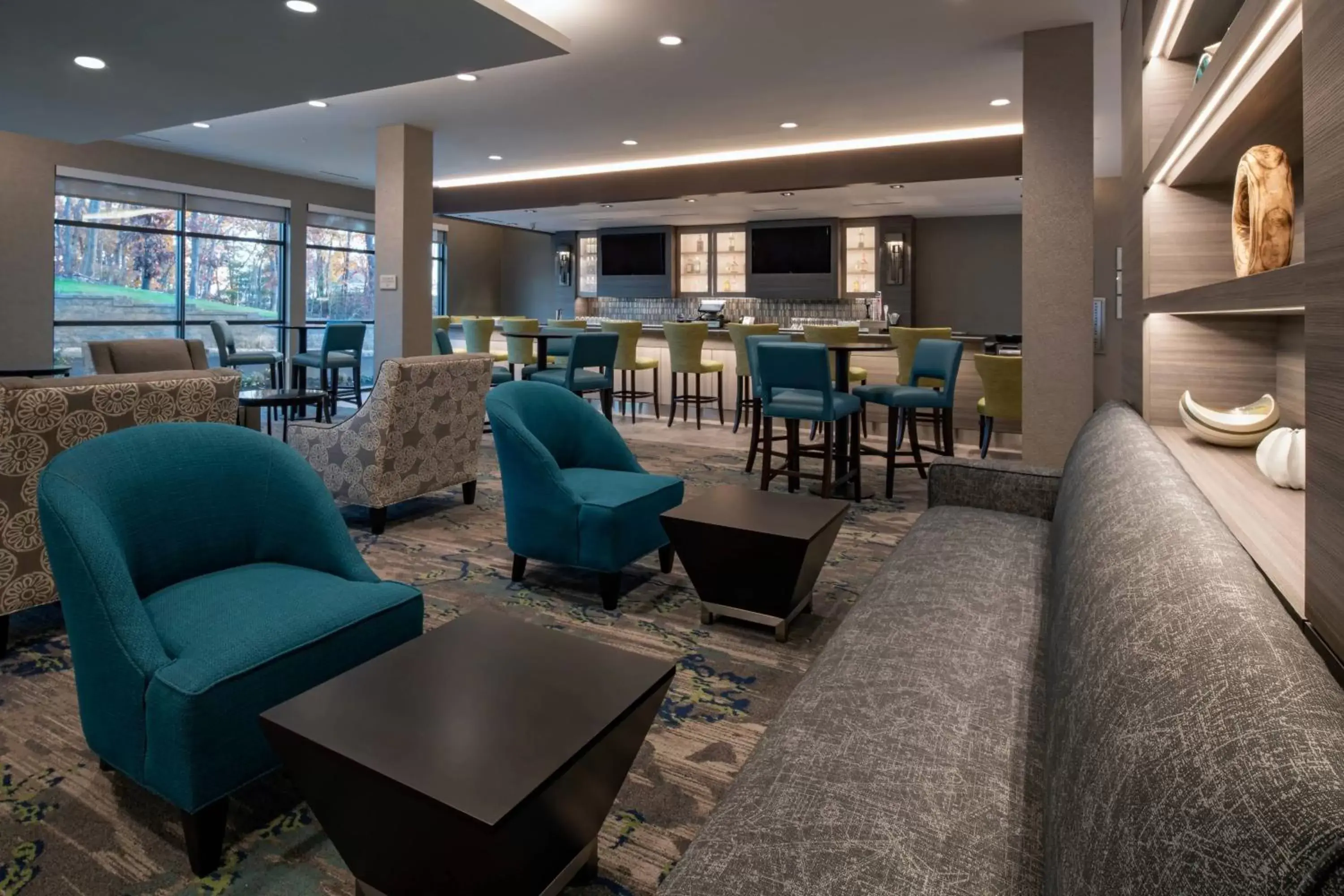 Lobby or reception, Lounge/Bar in SpringHill Suites By Marriott Wrentham Plainville