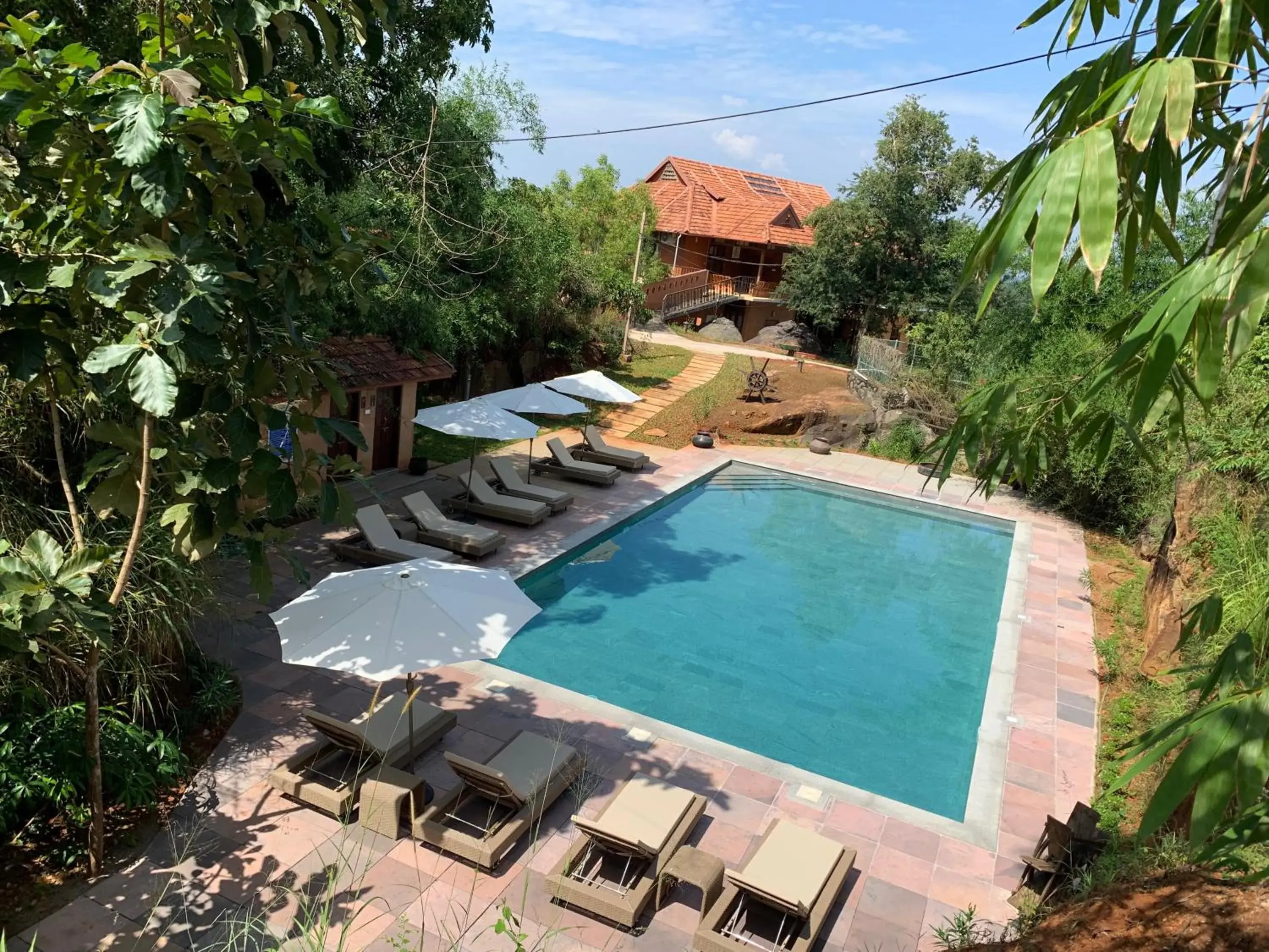 Bird's eye view, Pool View in Amara Ayurveda Retreat