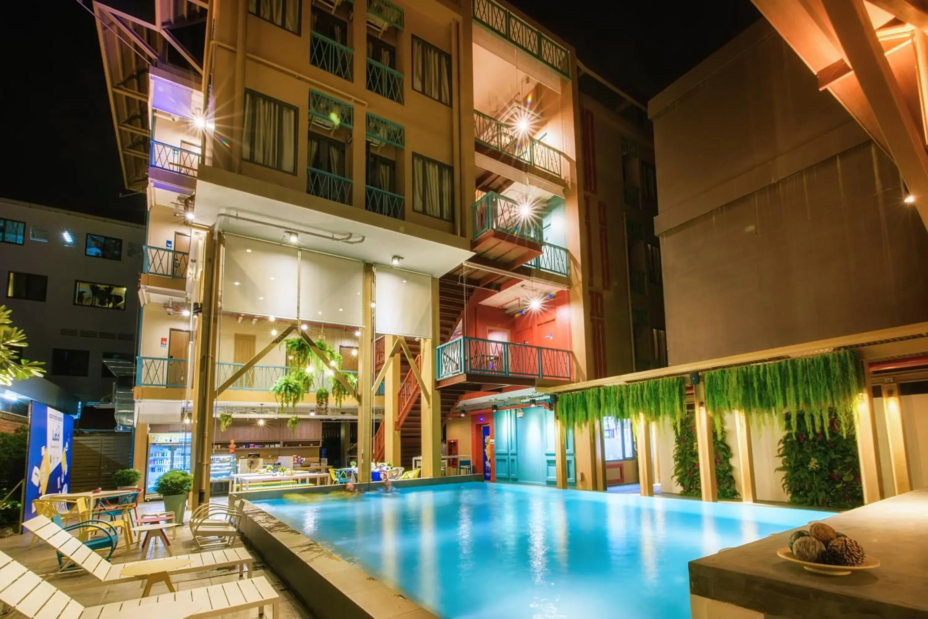 Night, Swimming Pool in Lub d Cambodia Siem Reap