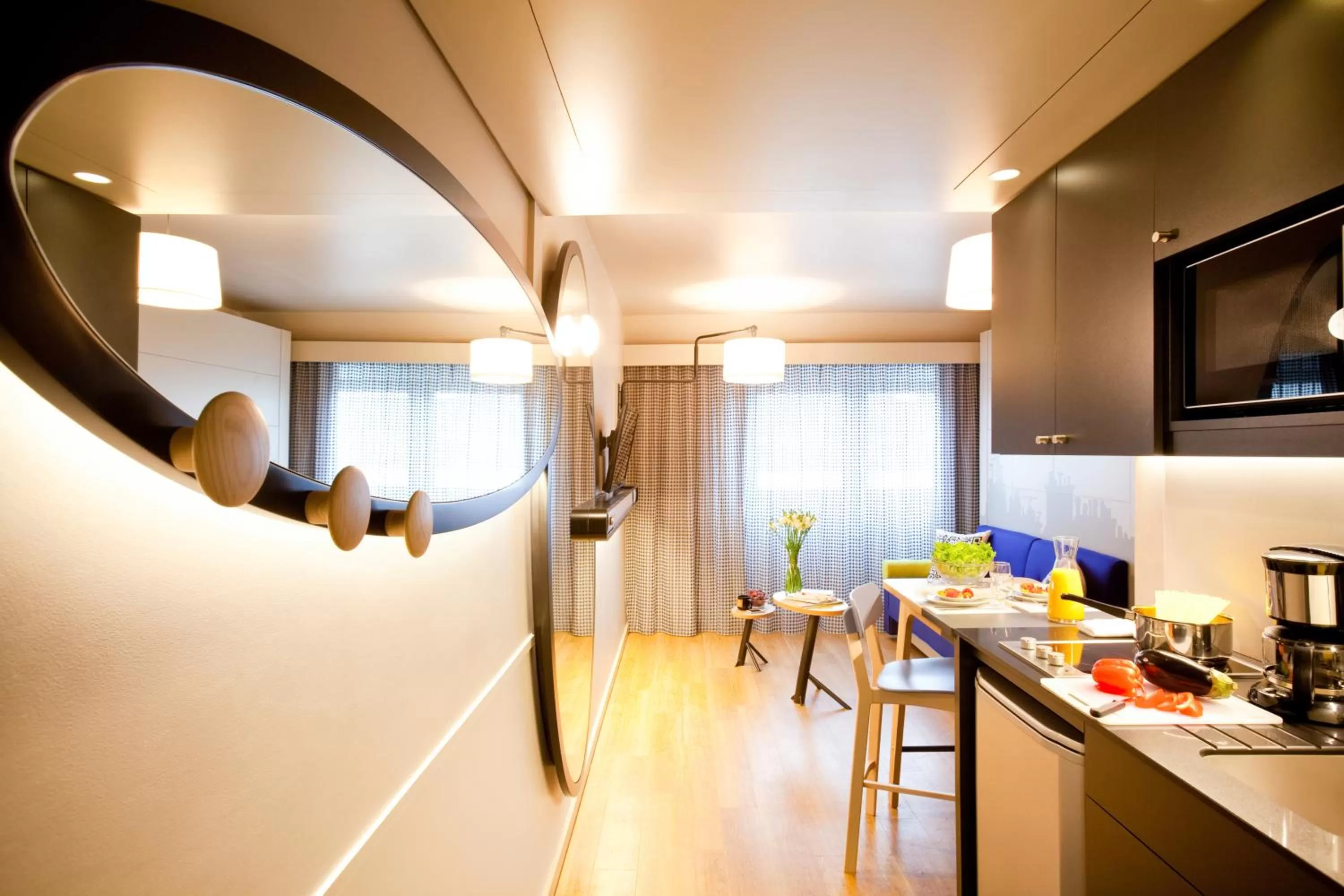 Kitchen or kitchenette in Aparthotel Adagio access München City Olympiapark