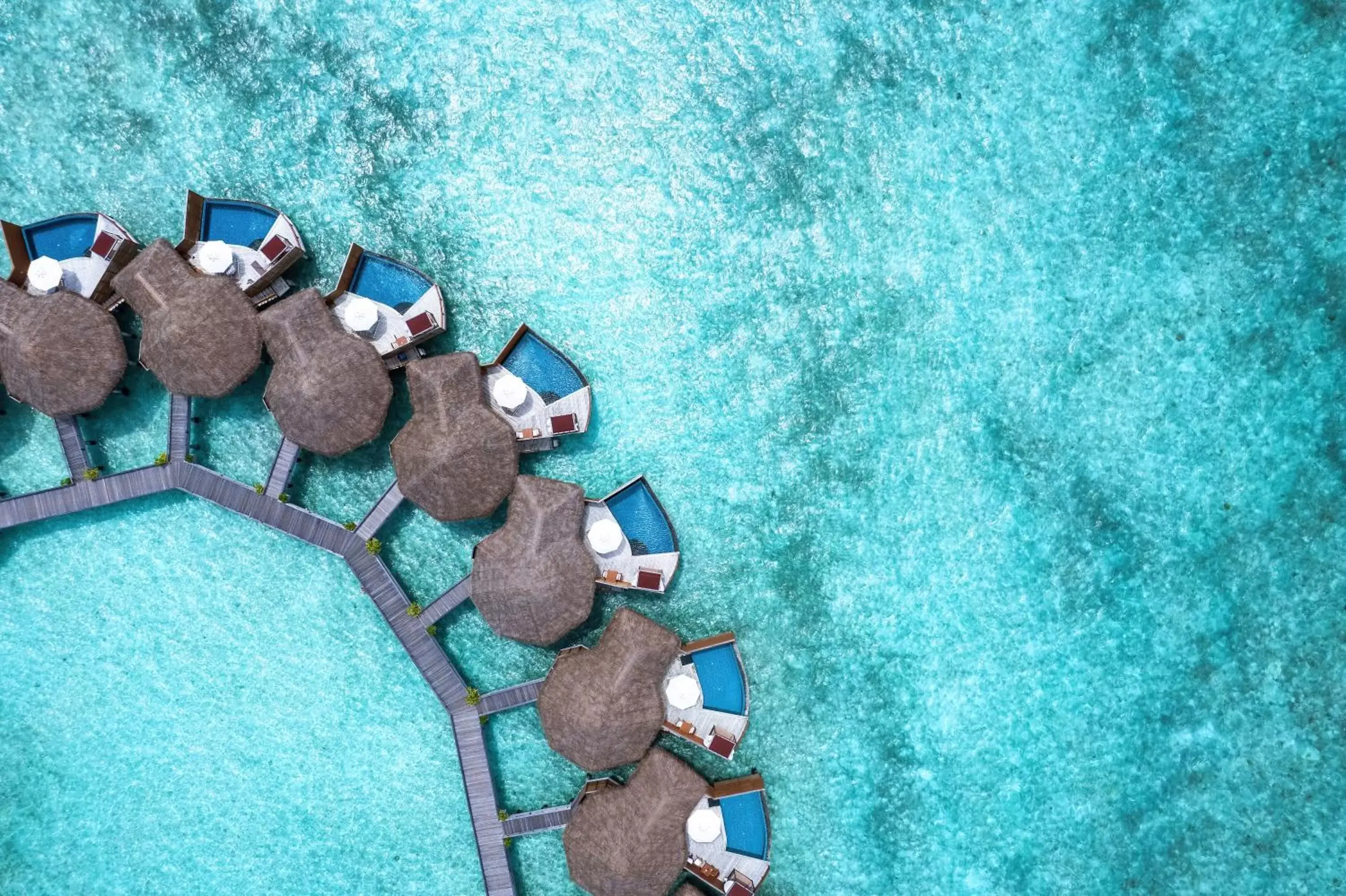 Bird's eye view, Pool View in Baros Maldives