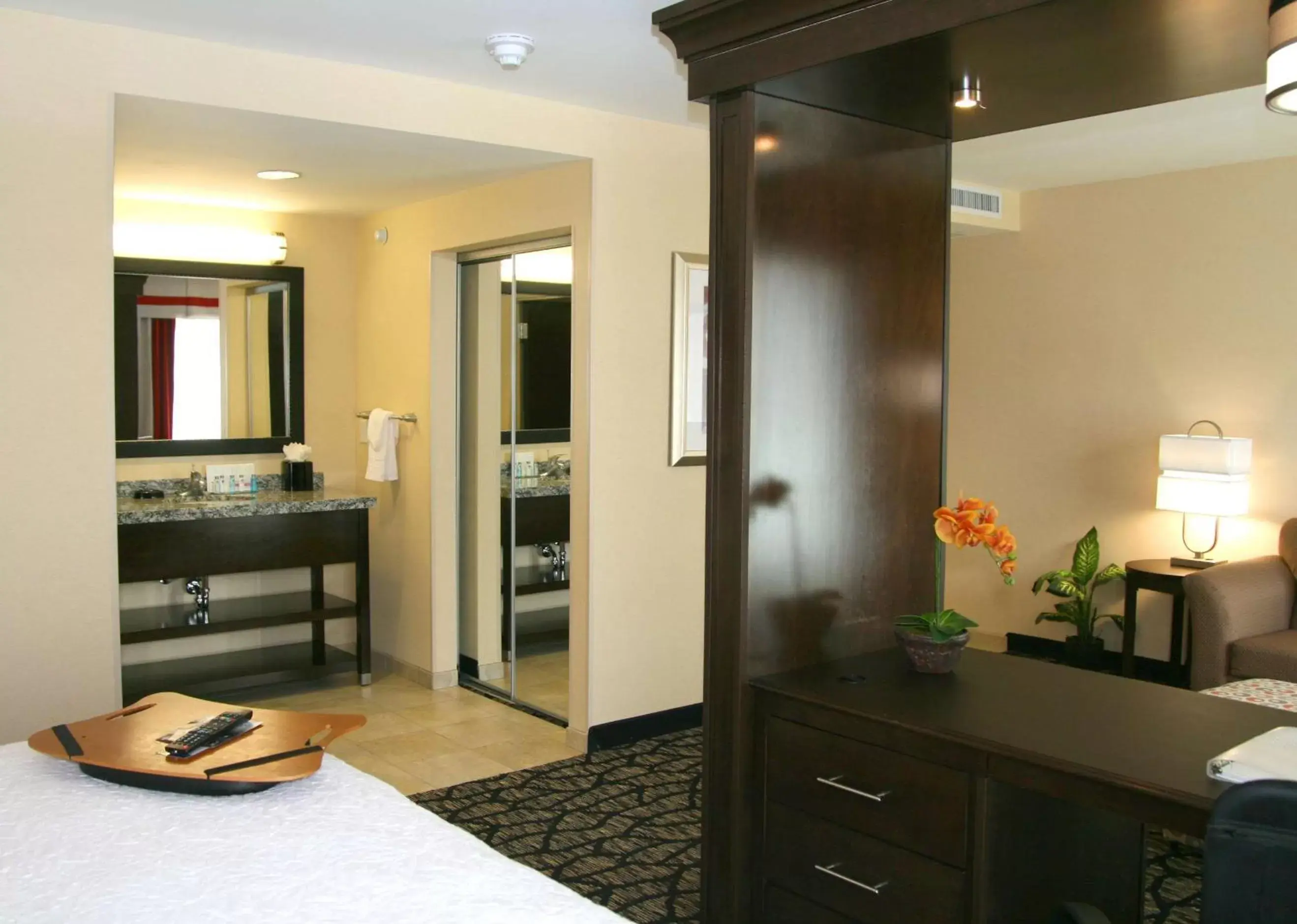 Bed, TV/Entertainment Center in Hampton Inn & Suites Salt Lake City-University/Foothill Drive