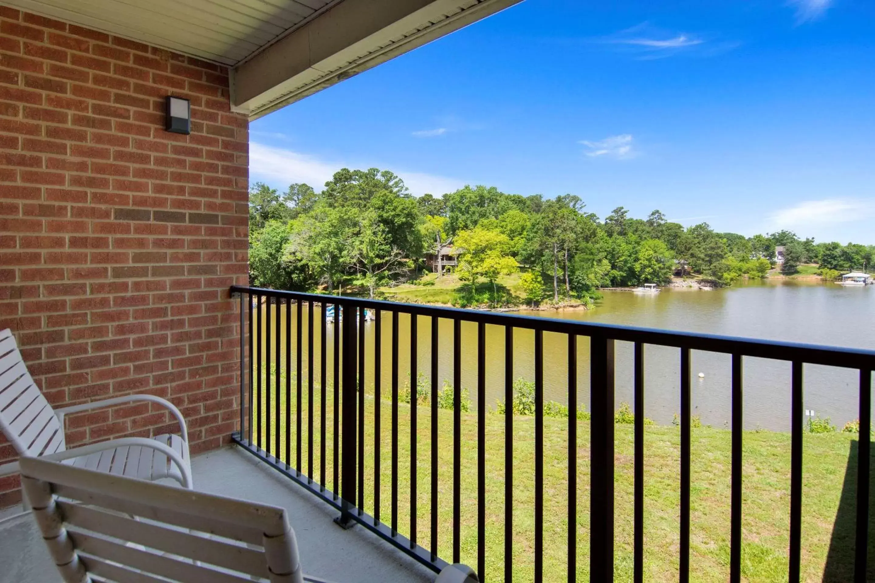Bedroom, Balcony/Terrace in Clarion Pointe on the Lake Clarksville - South Hill West