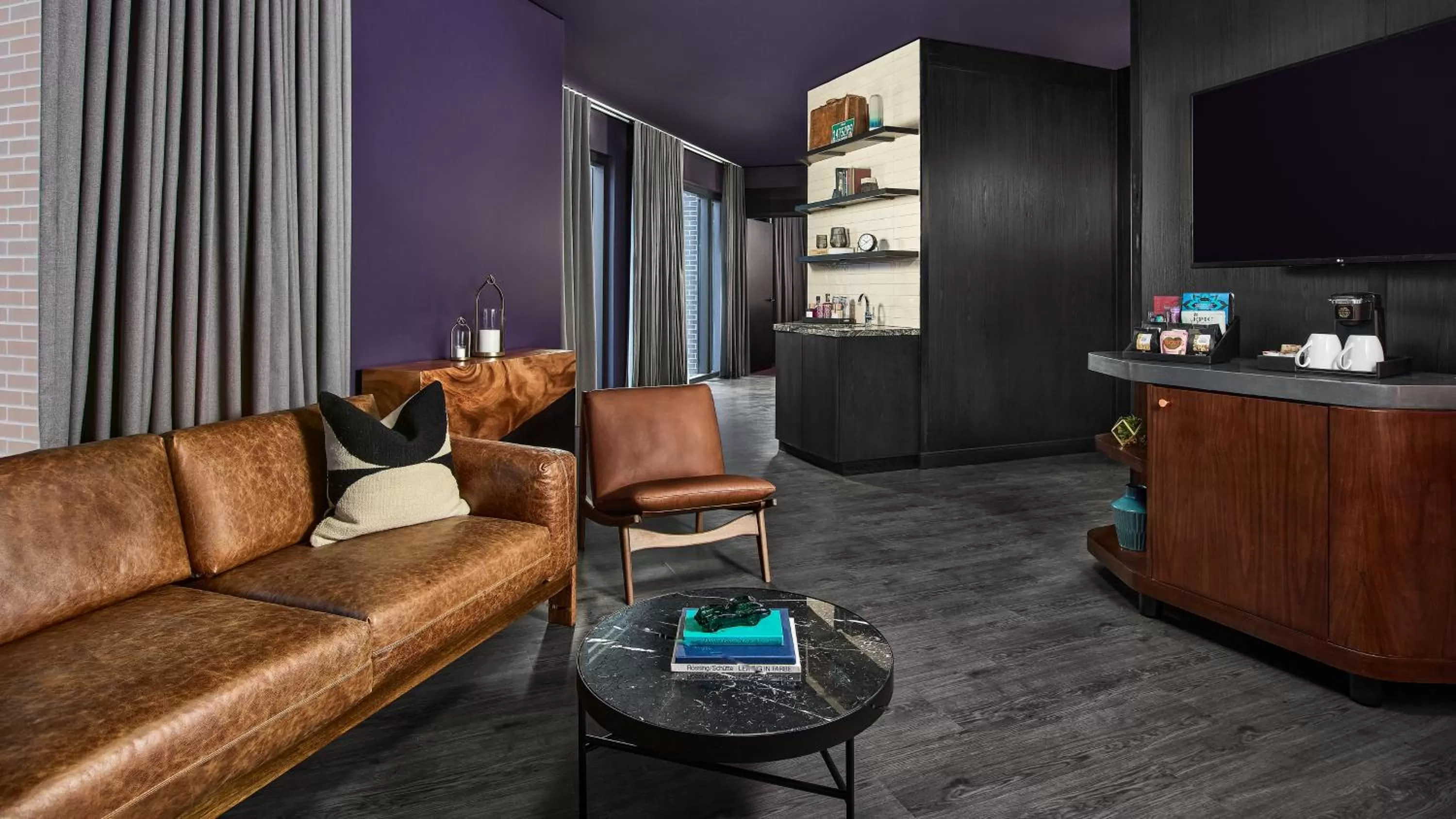 Living room in The Rally Hotel at McGregor Square