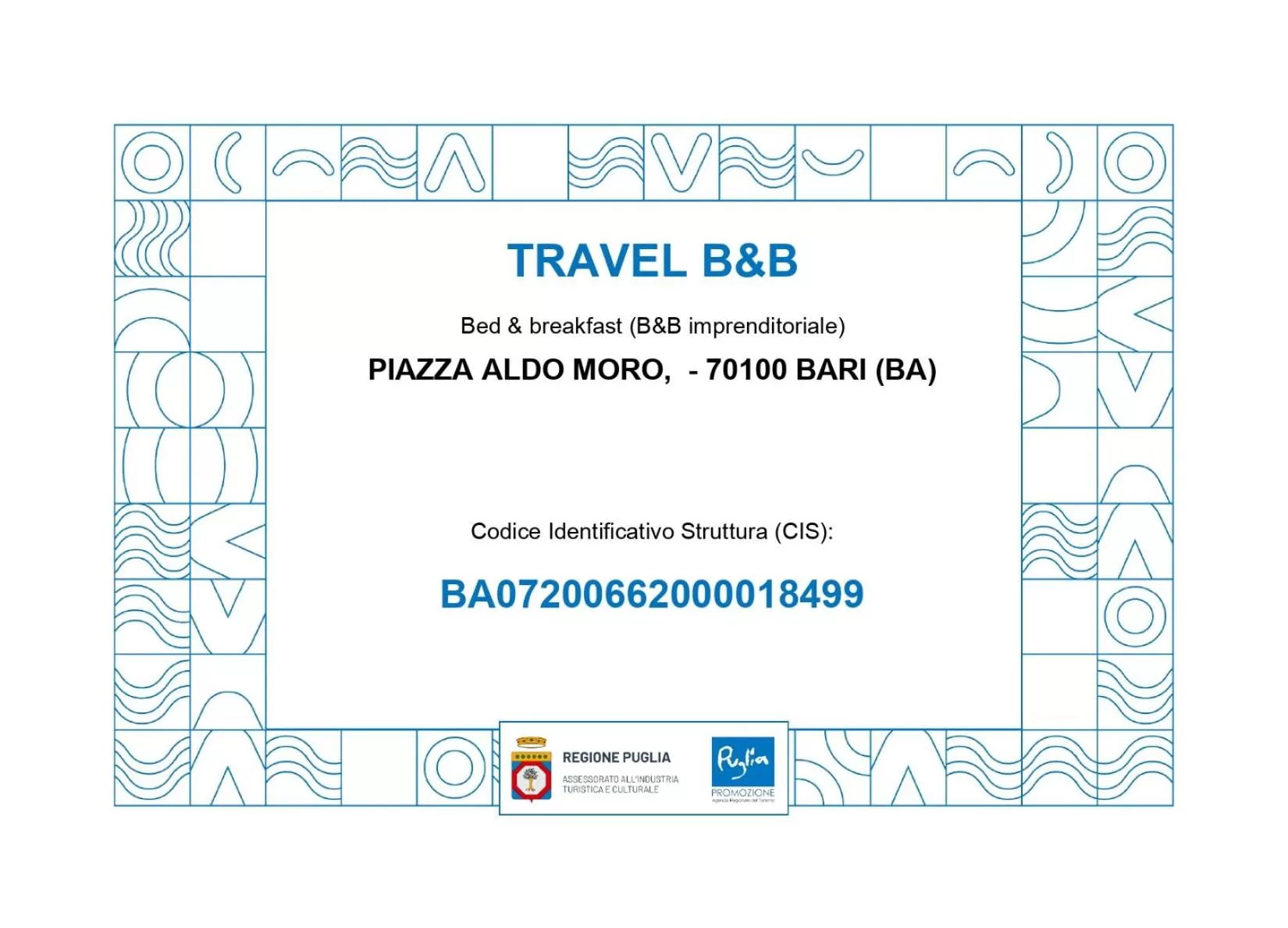 Logo/Certificate/Sign in Travel B&B