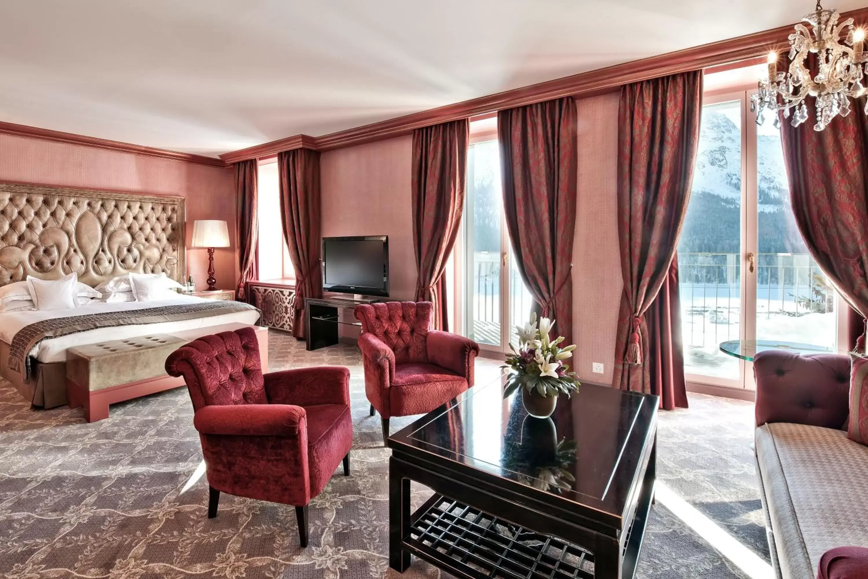Photo of the whole room, Seating Area in Carlton Hotel St Moritz - The Leading Hotels of the World