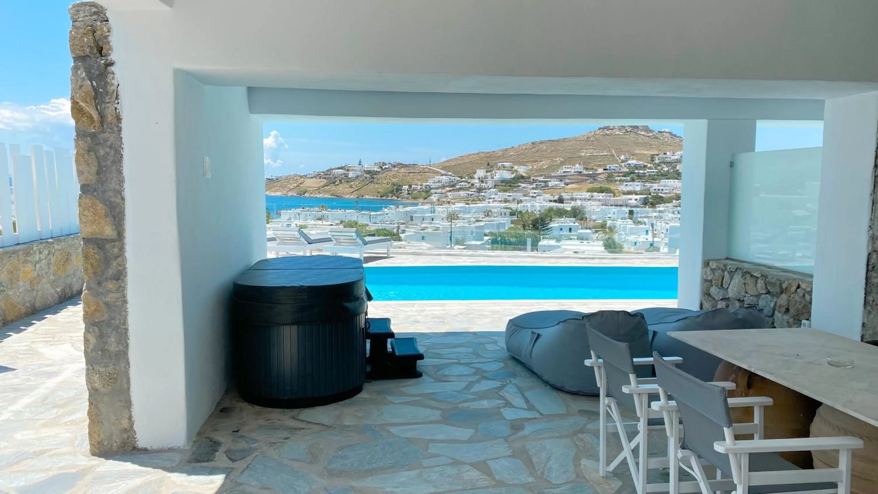 Apartment with Hot Tub and sea View in Amperian Mykonos Suites & Villas