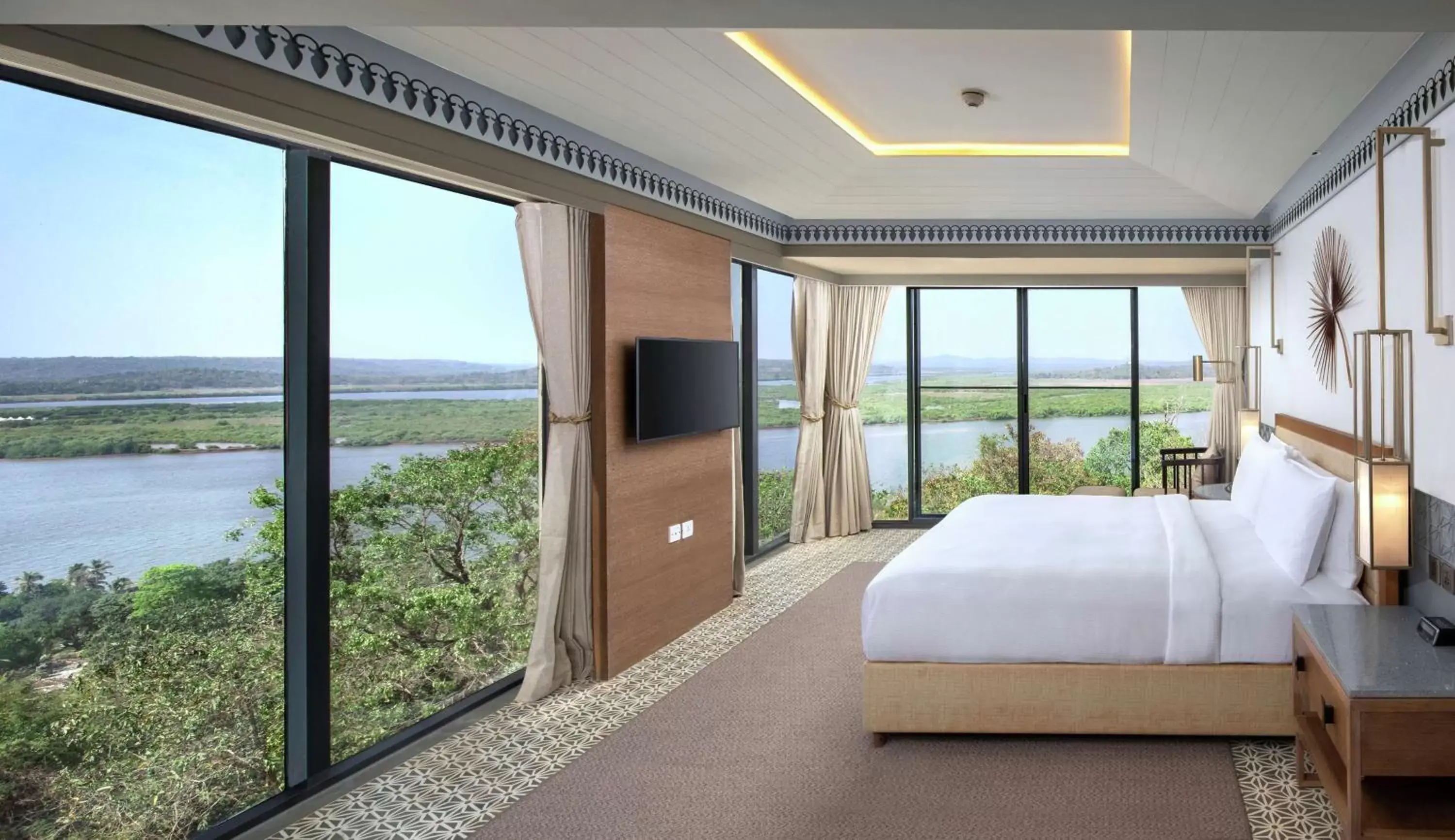 Bed, Sea View in DoubleTree by Hilton Goa - Panaji