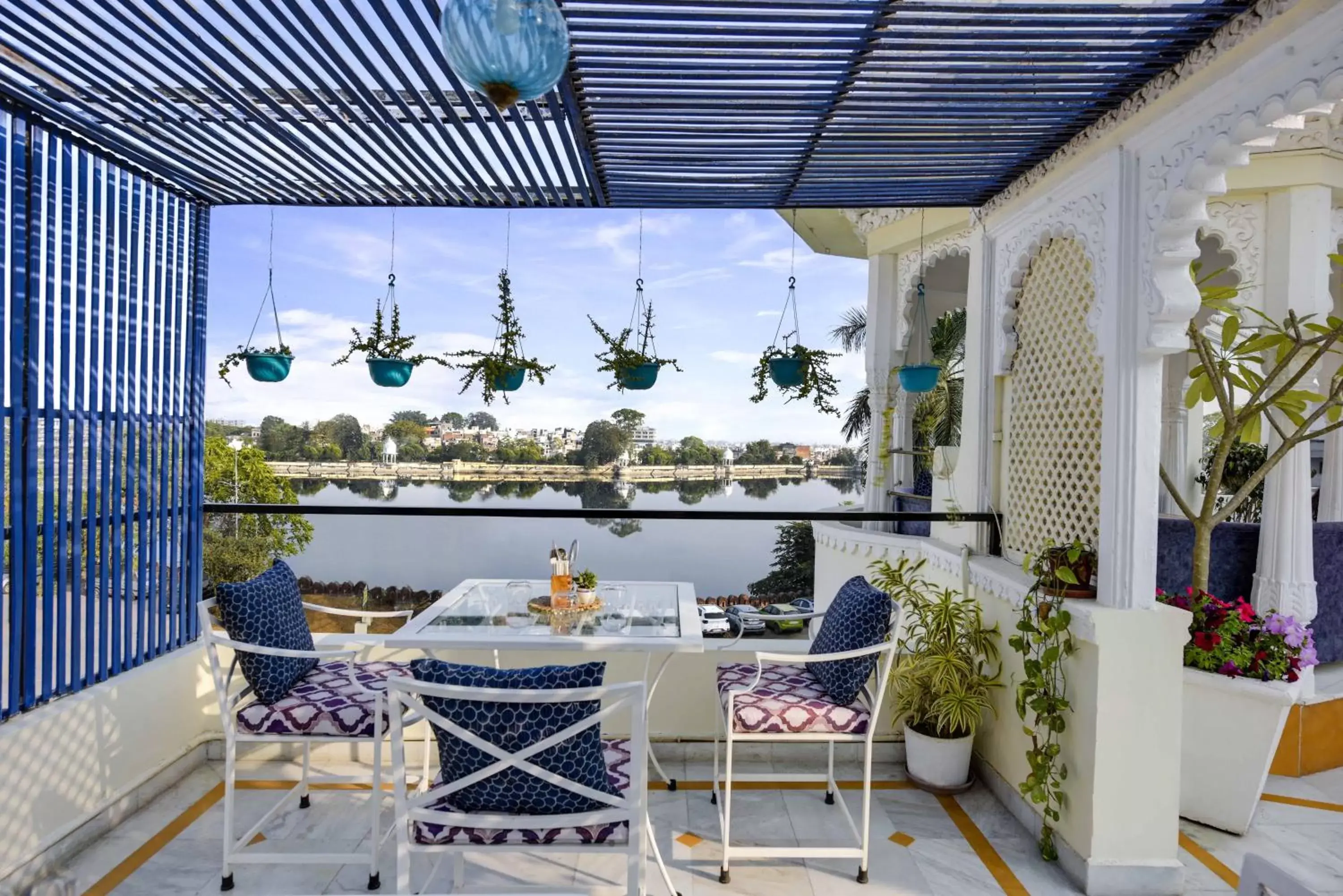 Balcony/Terrace in Swaroop Vilas - Lake Facing Boutique Hotel