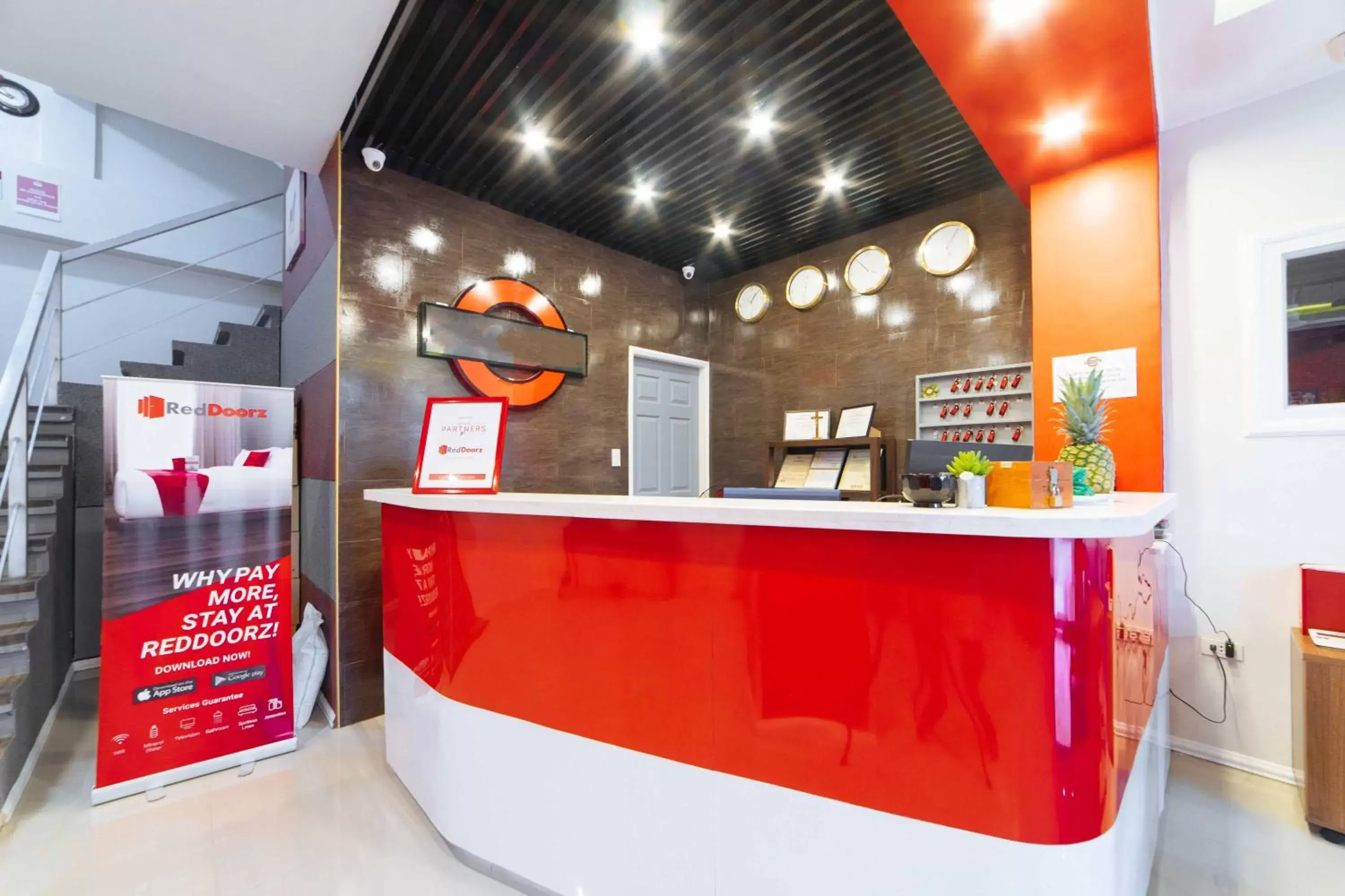 Lobby or reception, Lobby/Reception in RedDoorz Plus near SM Lanang Davao - Vaccinated Staff