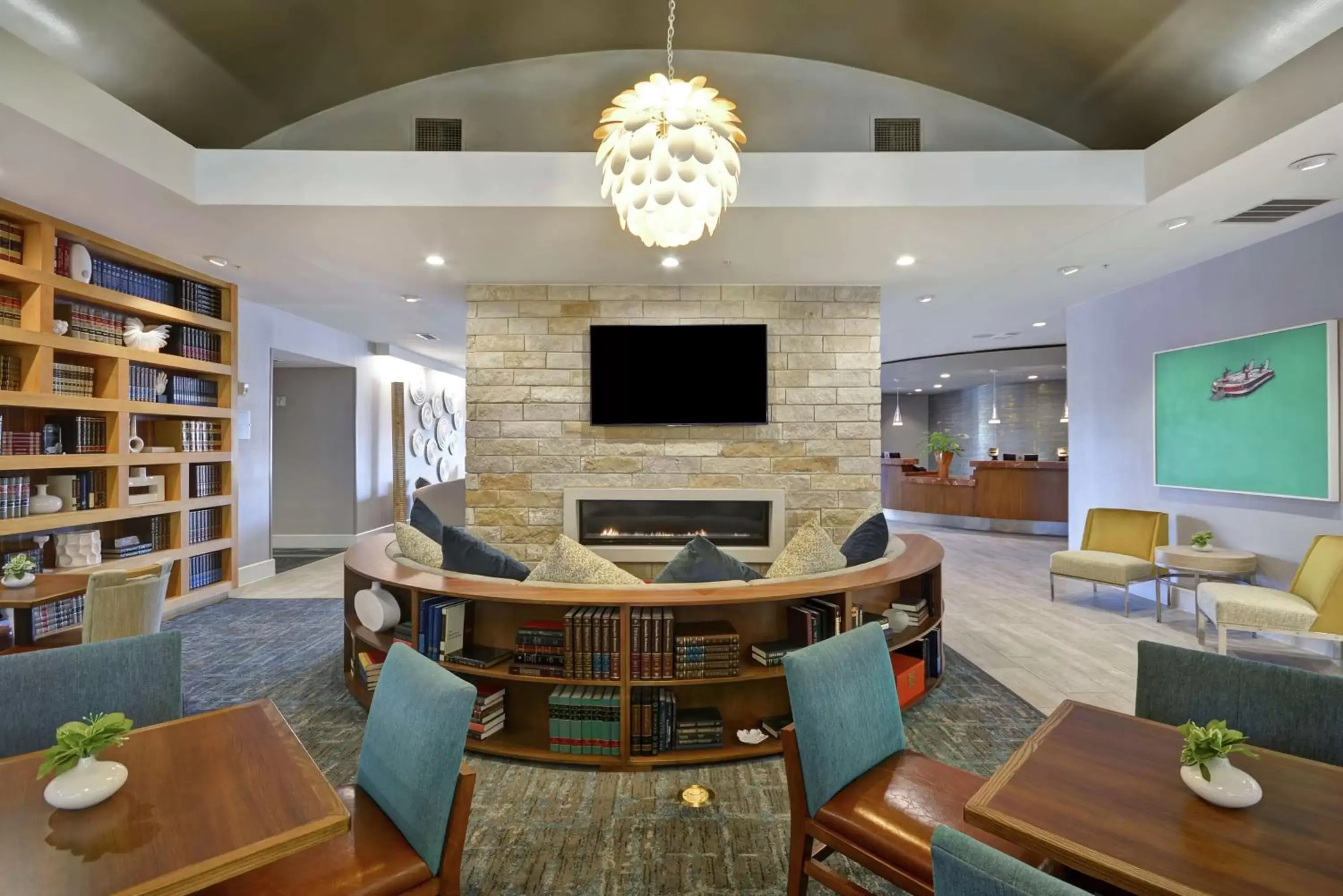 Lobby or reception, Lounge/Bar in Homewood Suites Dallas-Frisco