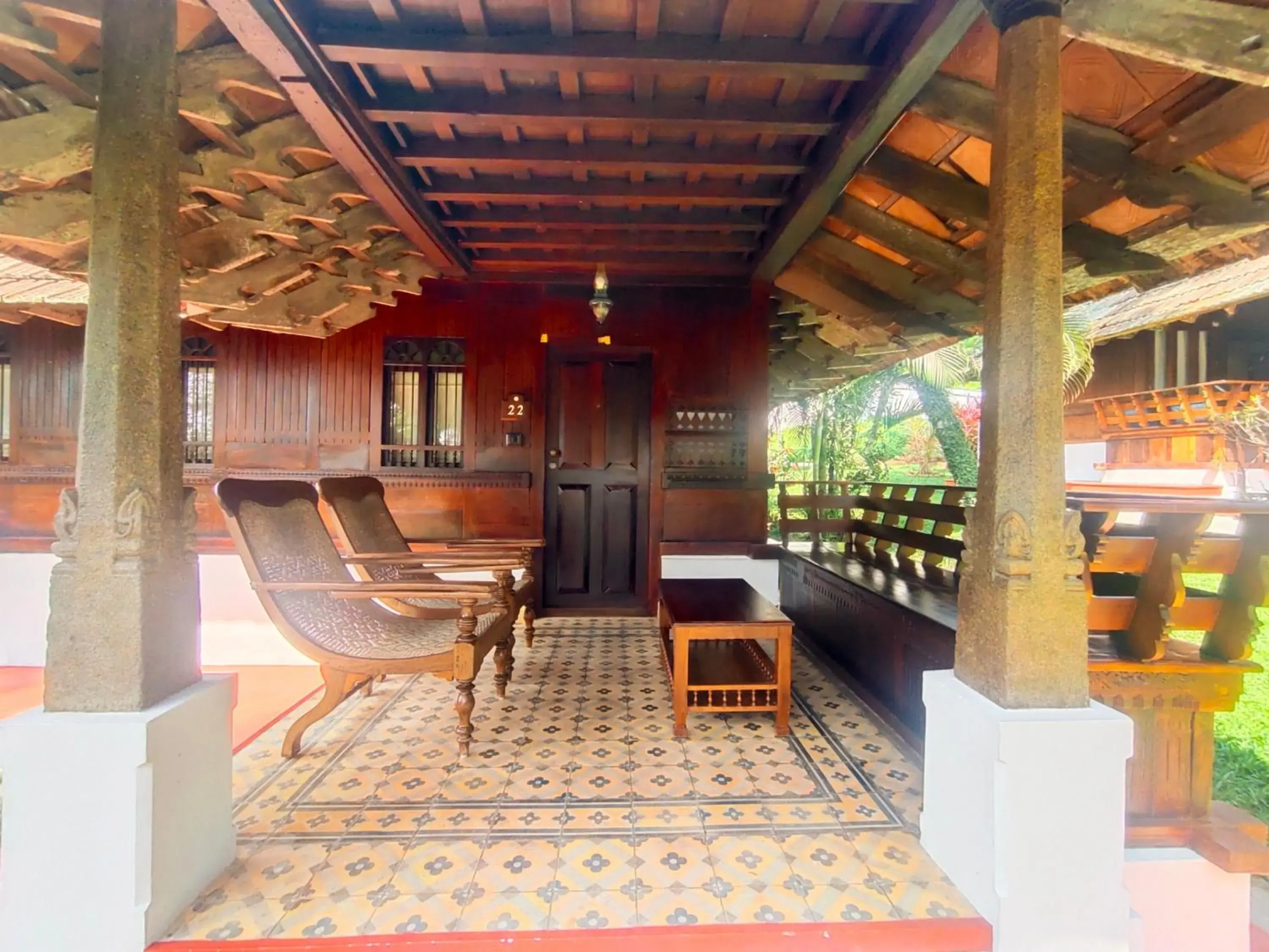 Seating area in The Travancore Heritage Beach Resort