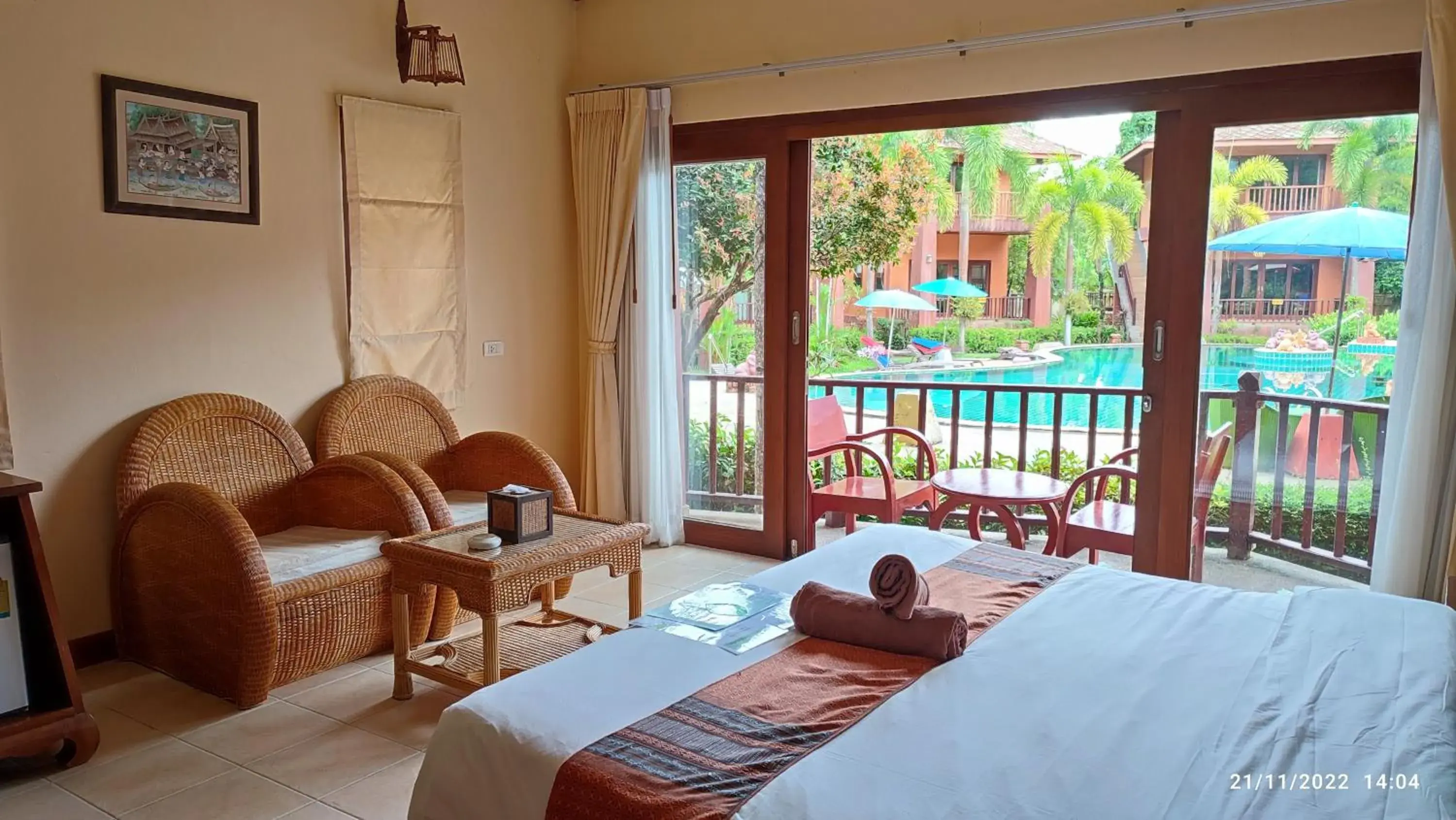 Bed, Pool View in Andamanee Boutique Resort Aonang Krabi - SHA Extra Plus
