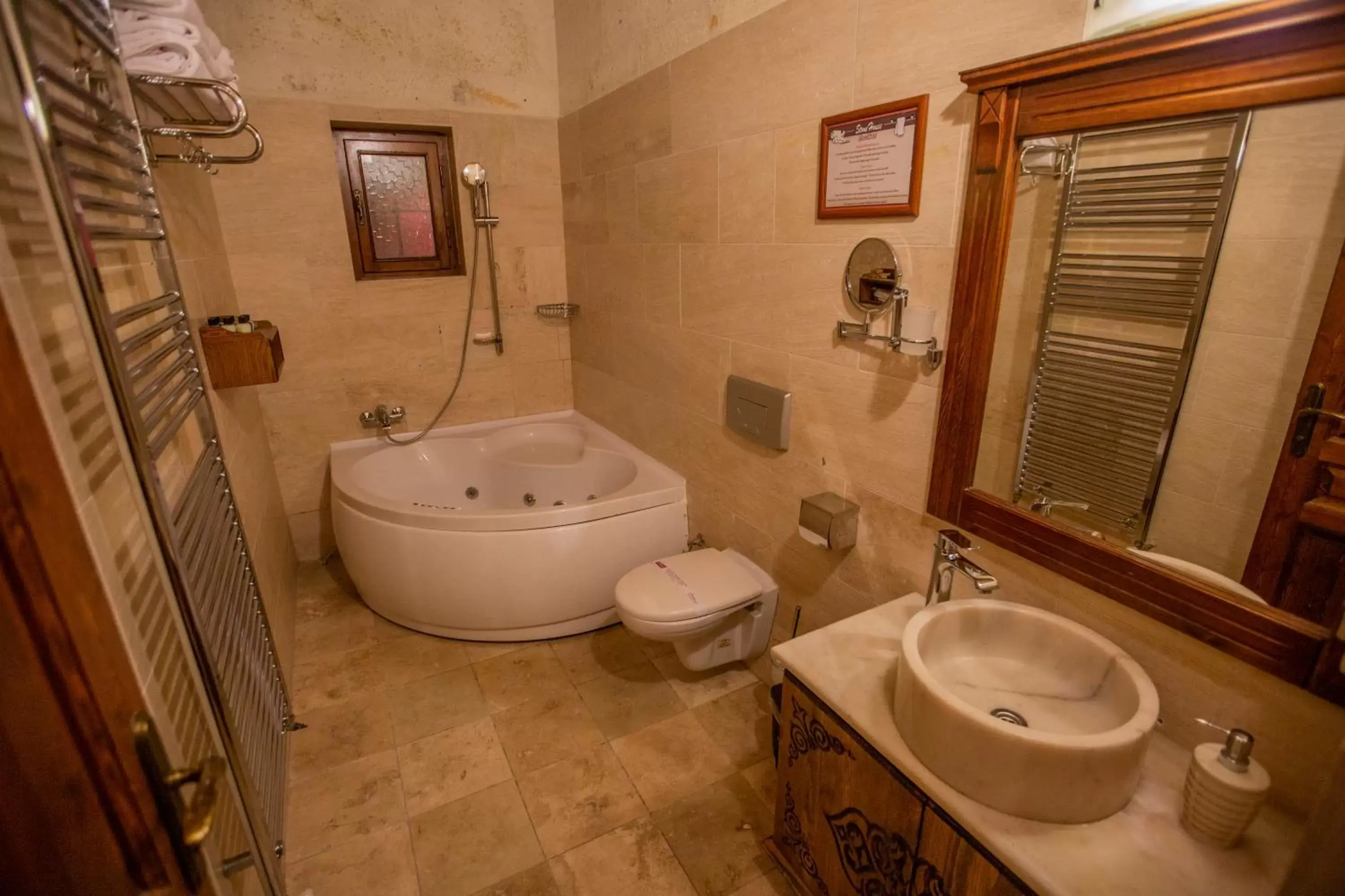 Bathroom in Stone House Cave Hotel