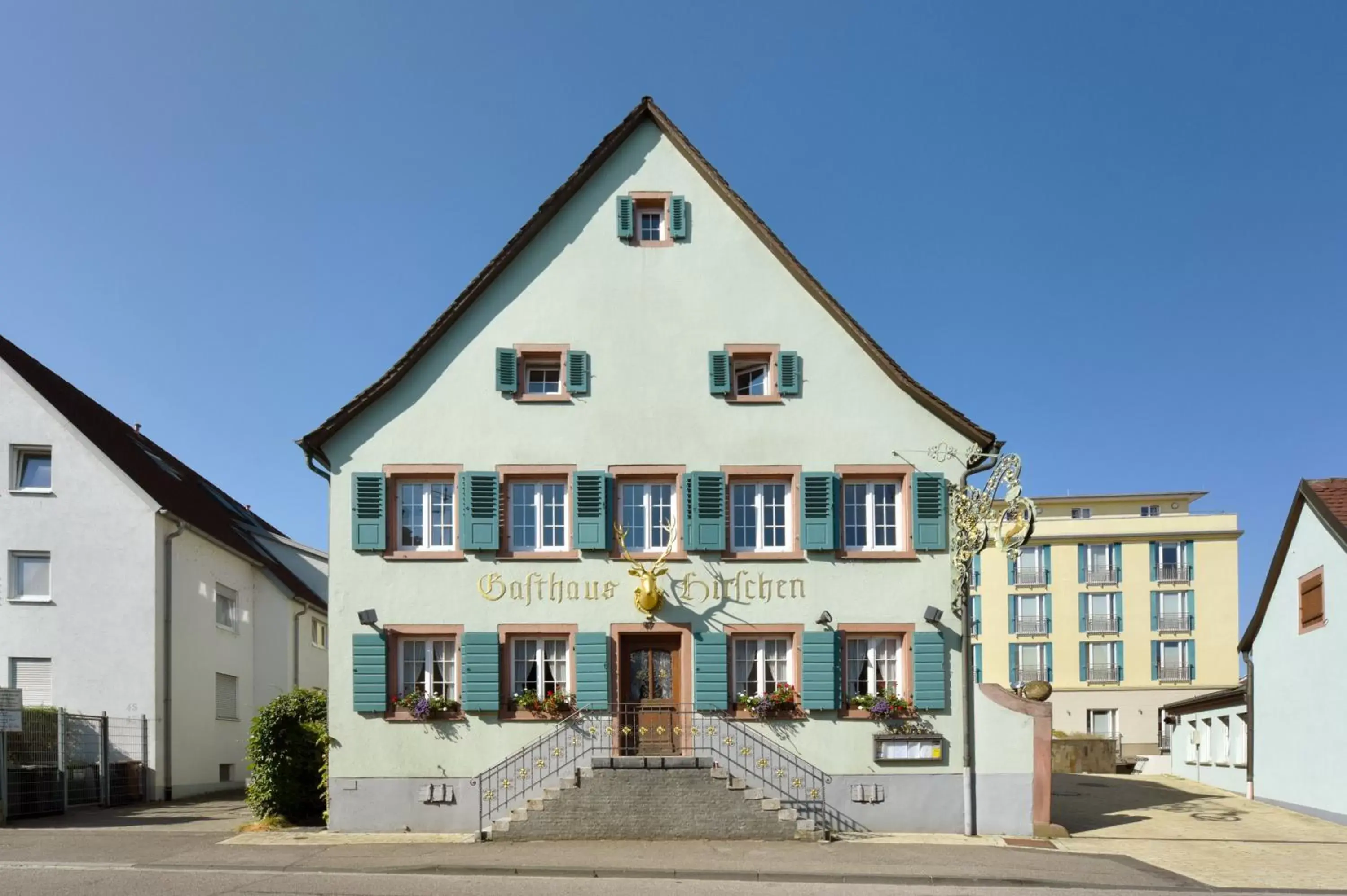 Facade/entrance, Property Building in Hotel Hirschen in Freiburg-Lehen